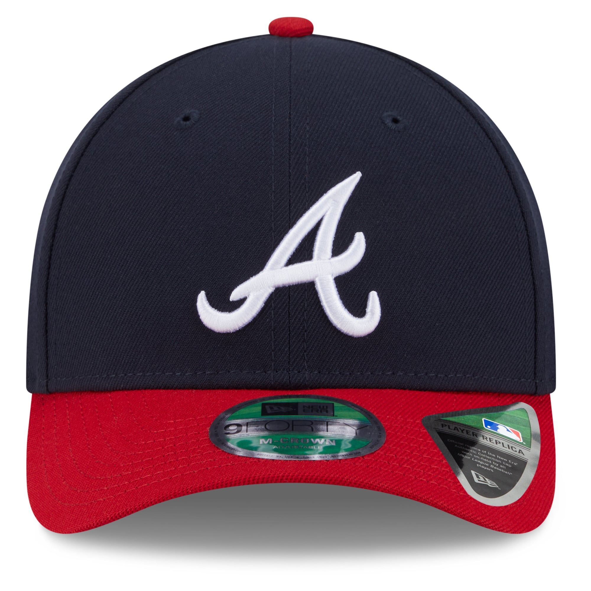 Casquette ajustable New Era Atlanta Braves 2026 MLB Postseason Side Patch 9FORTY pour homme, bleu marine et rouge