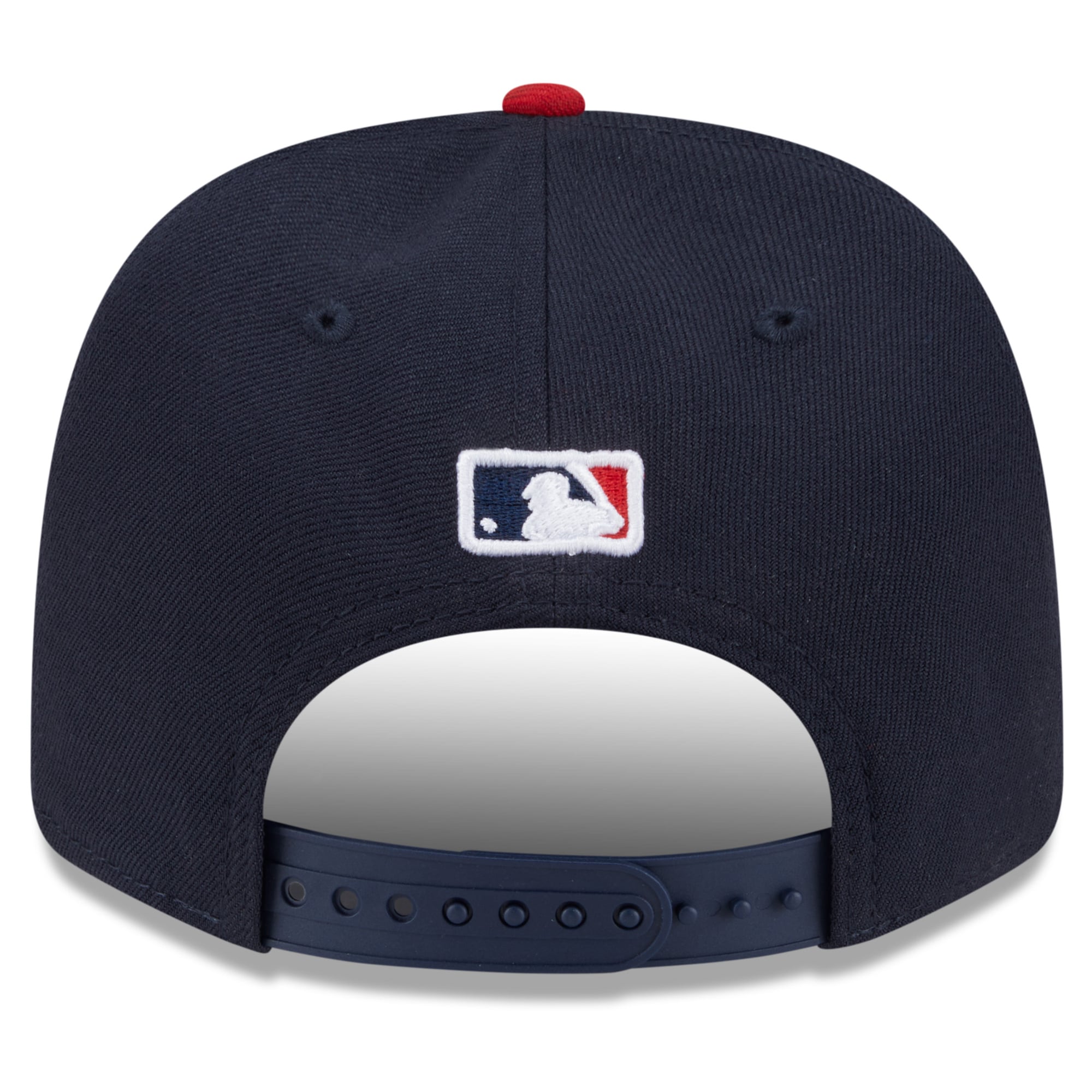 Casquette ajustable New Era Atlanta Braves 2026 MLB Postseason Side Patch 9SEVENTY pour homme, bleu marine et rouge