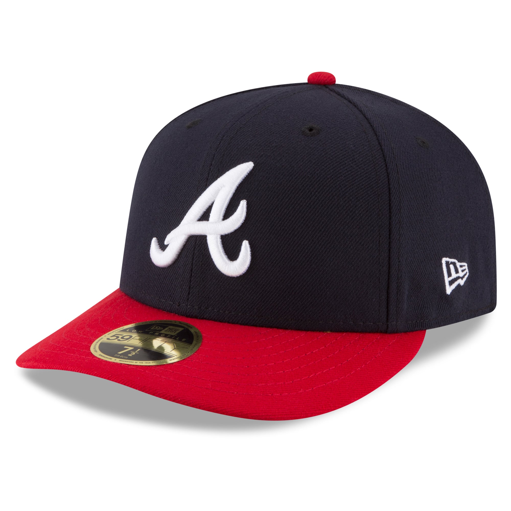 Casquette ajustée New Era 59FIFTY pour homme, bleu marine/rouge, Atlanta Braves, 2026 MLB, écusson latéral, profil bas