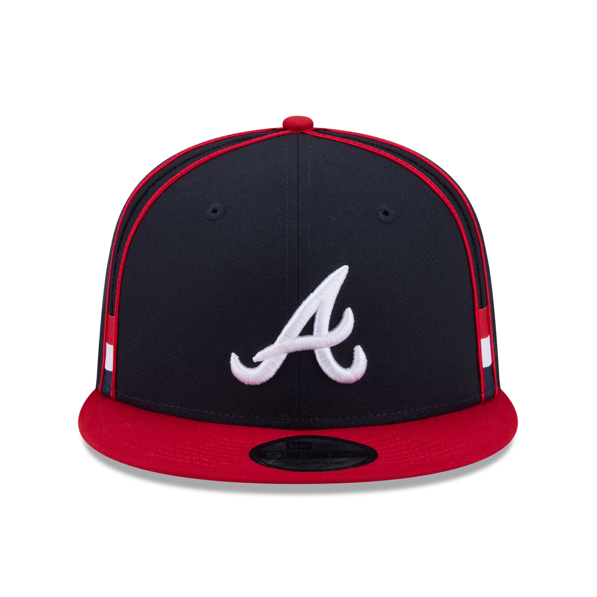 Casquette snapback New Era 9FIFTY Soutache pour homme, bleu marine et rouge, Atlanta Braves