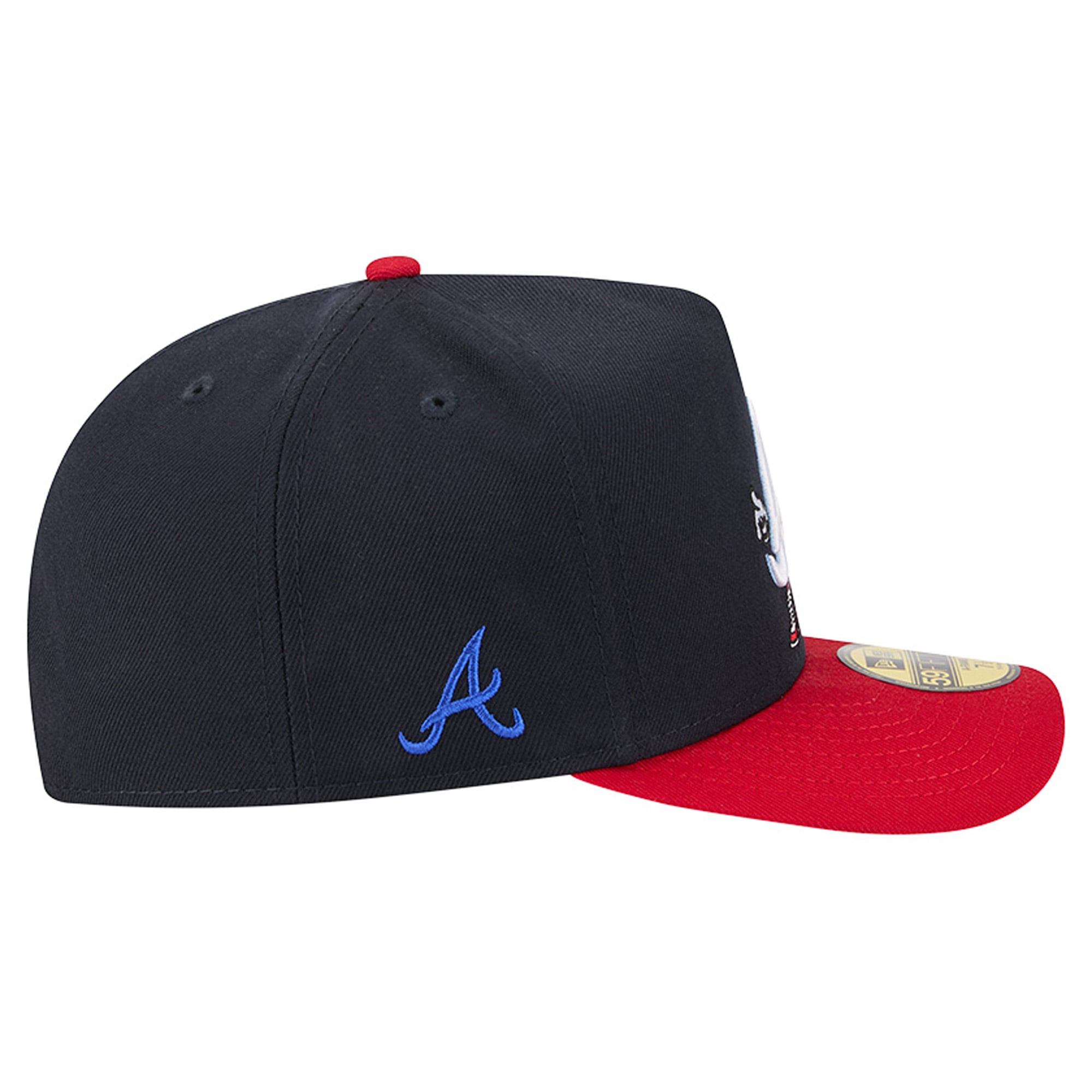 Men's New Era Navy/Red Atlanta Braves Cartoon A-Frame 59FIFTY Fitted Hat