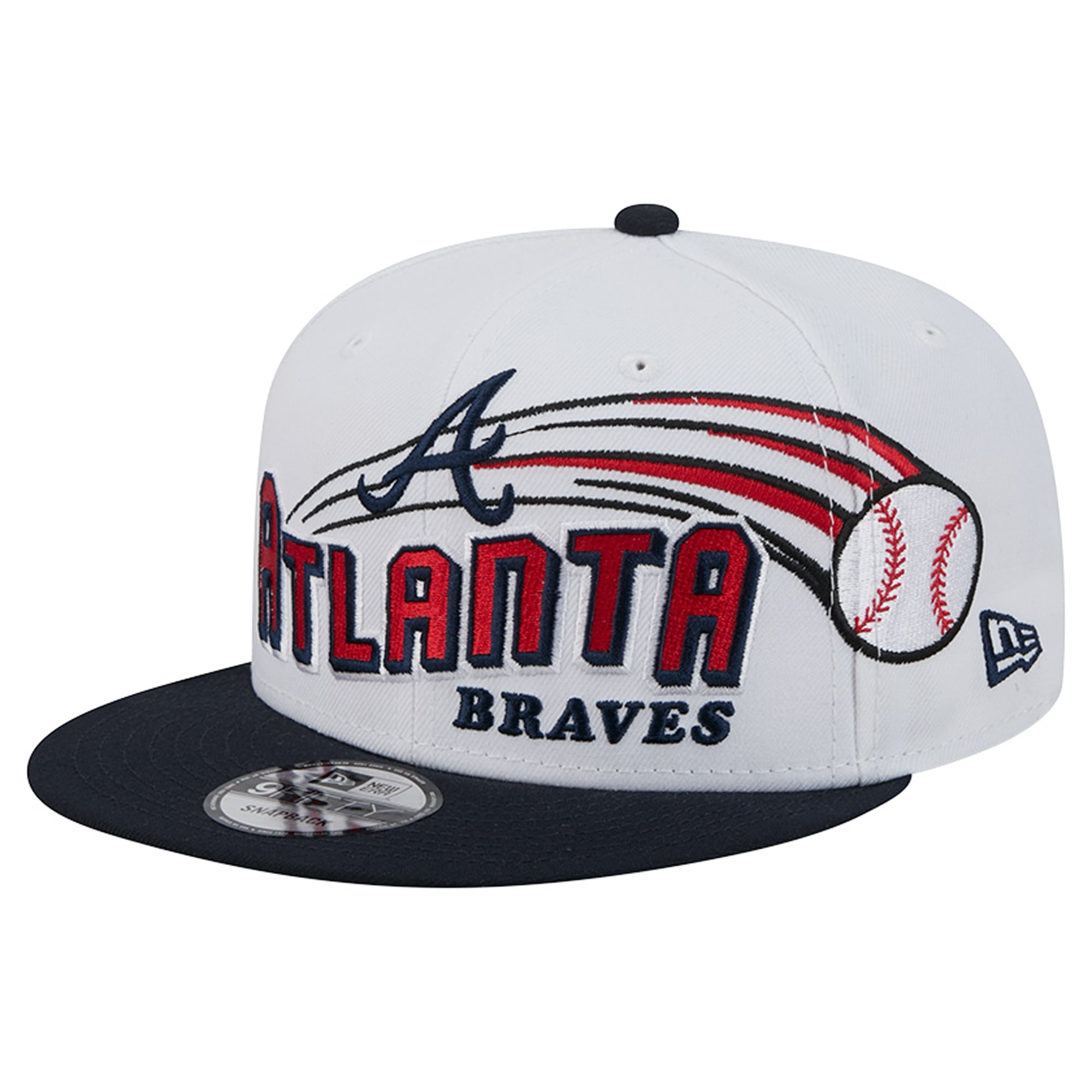 Casquette snapback New Era blanche Atlanta Braves Retro Sweep 9FIFTY pour homme