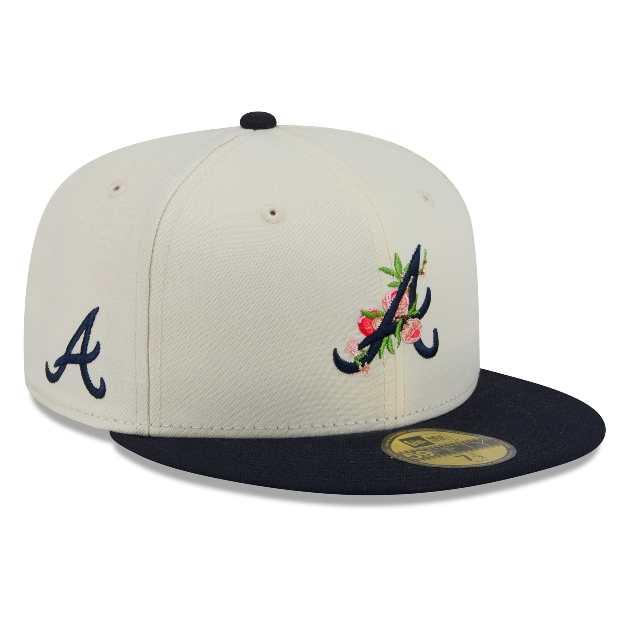 Men's New Era White/Navy Atlanta Braves Blossom 59FIFTY Fitted Hat