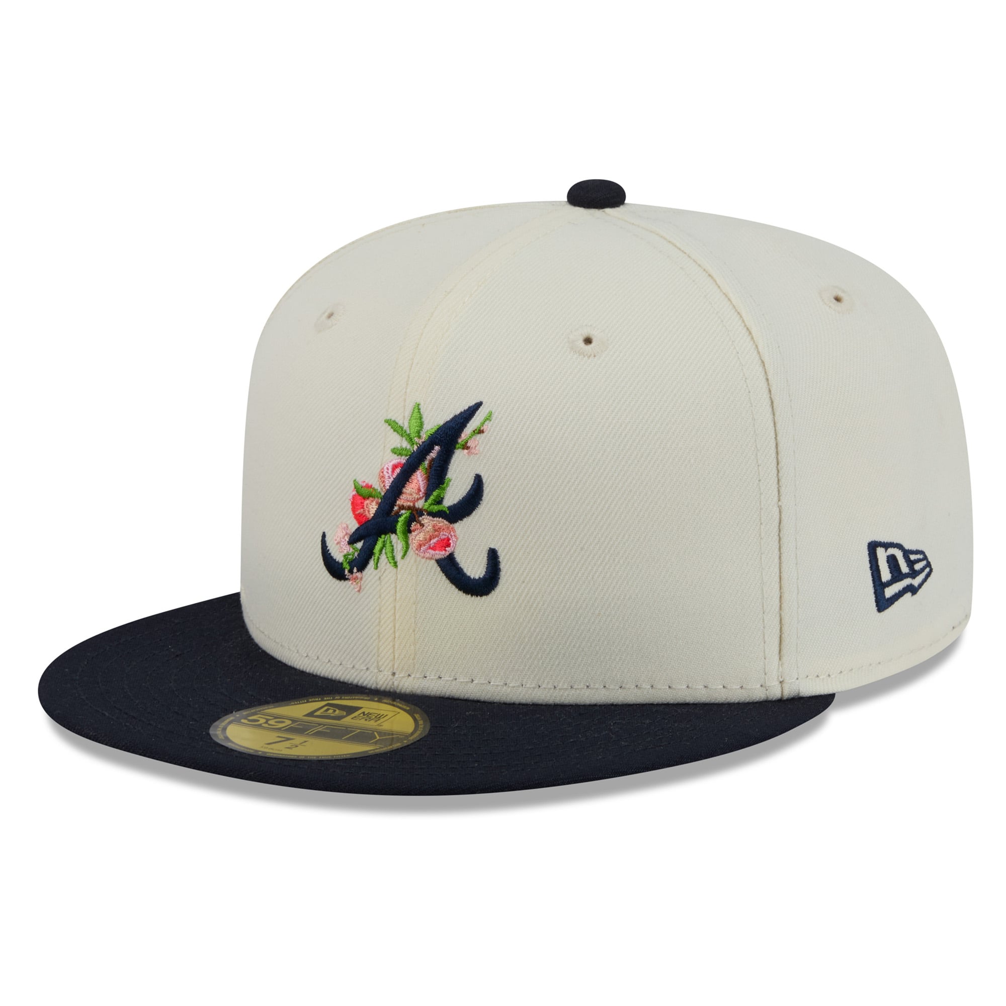 Men's New Era White/Navy Atlanta Braves Blossom 59FIFTY Fitted Hat