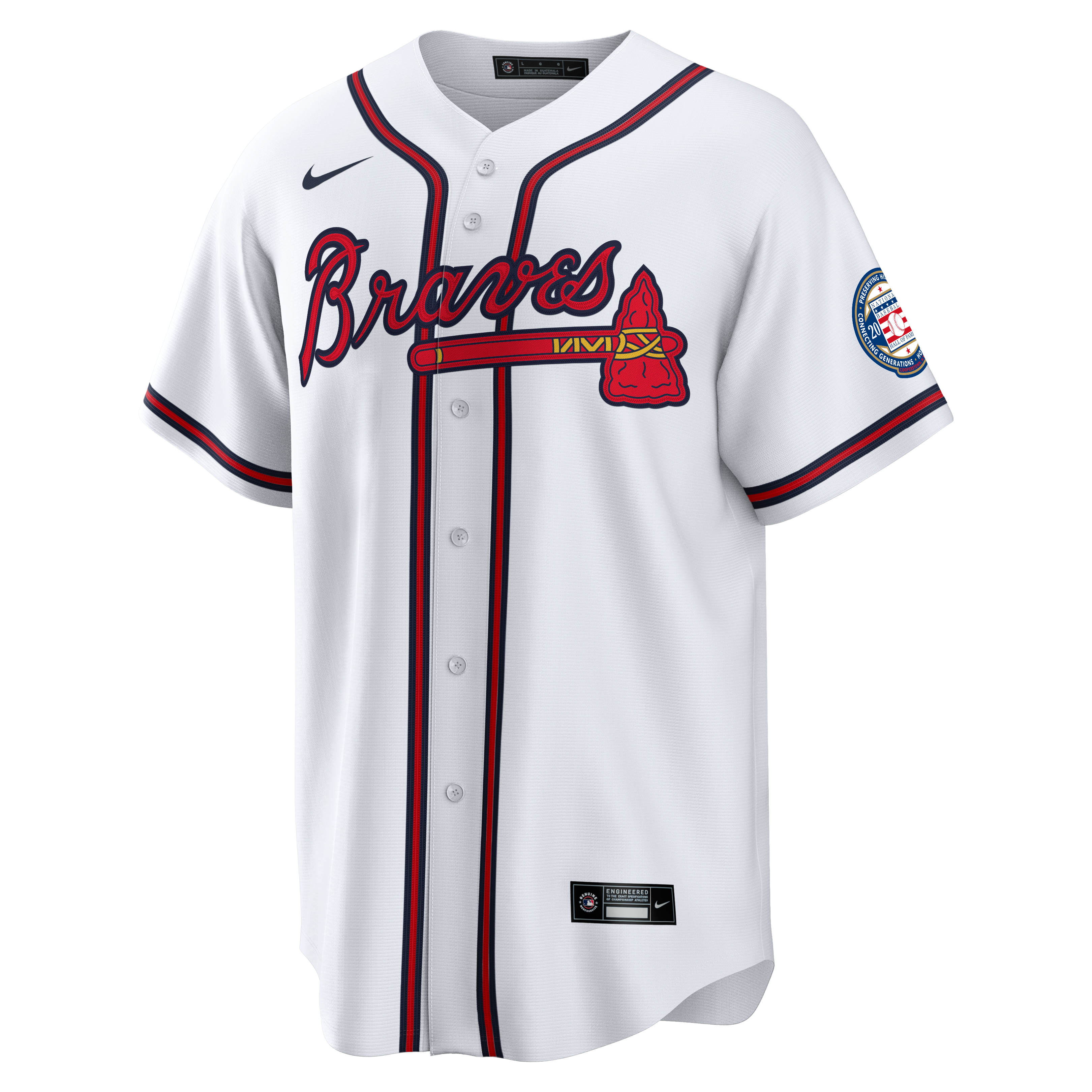 Maillot réplique domicile Nike Andruw Jones blanc des Braves d'Atlanta 2026 avec écusson du Temple de la renommée