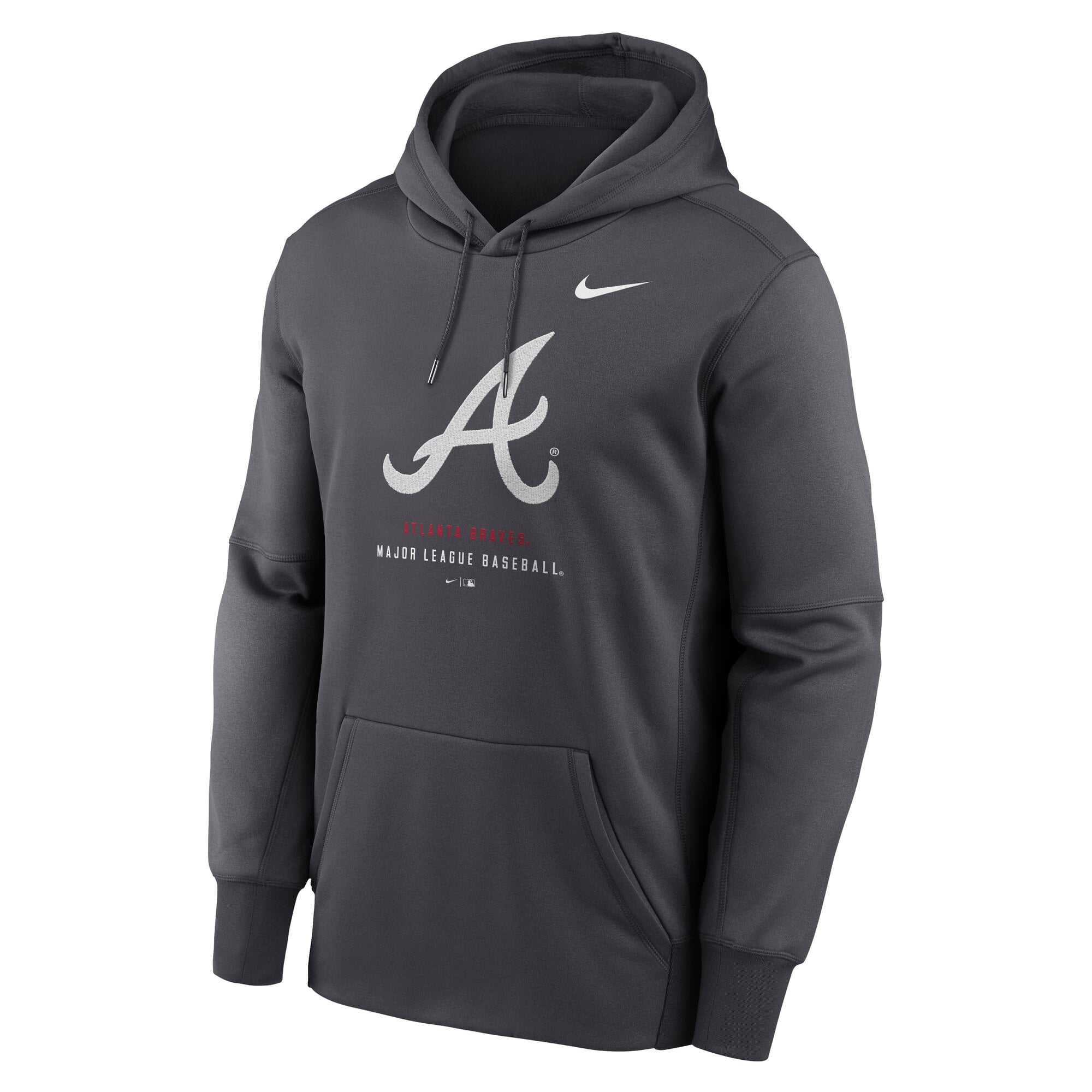 Sweat à capuche Nike Therma-FIT anthracite Atlanta Braves pour homme