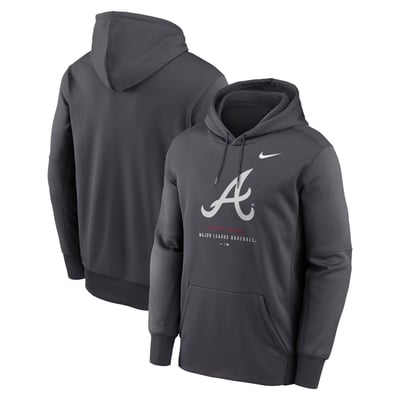 Atlanta Braves Nike Therma-FIT Hoodie - Anthracite