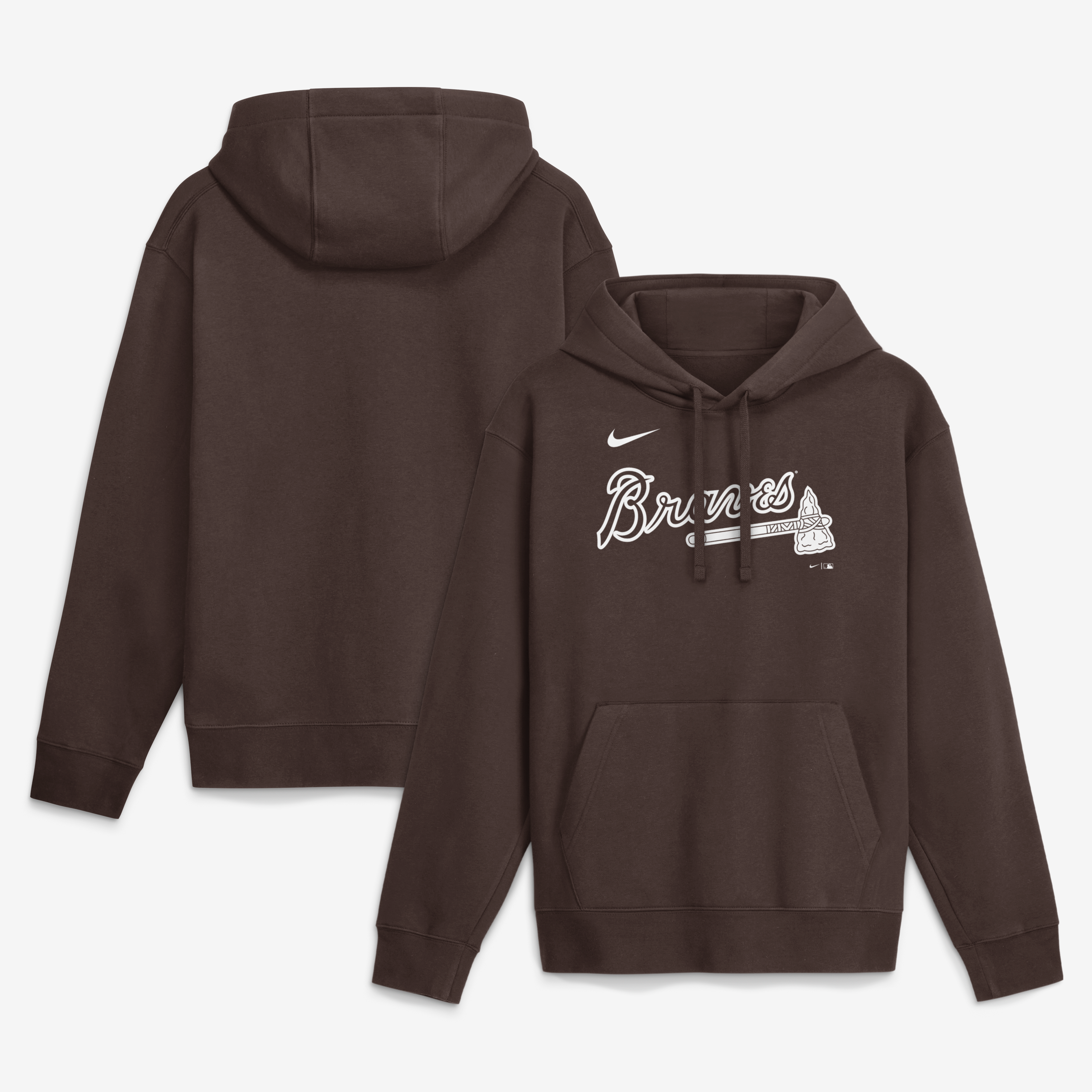Sweat à capuche en polaire Nike marron Atlanta Braves Core Cinder Club pour homme