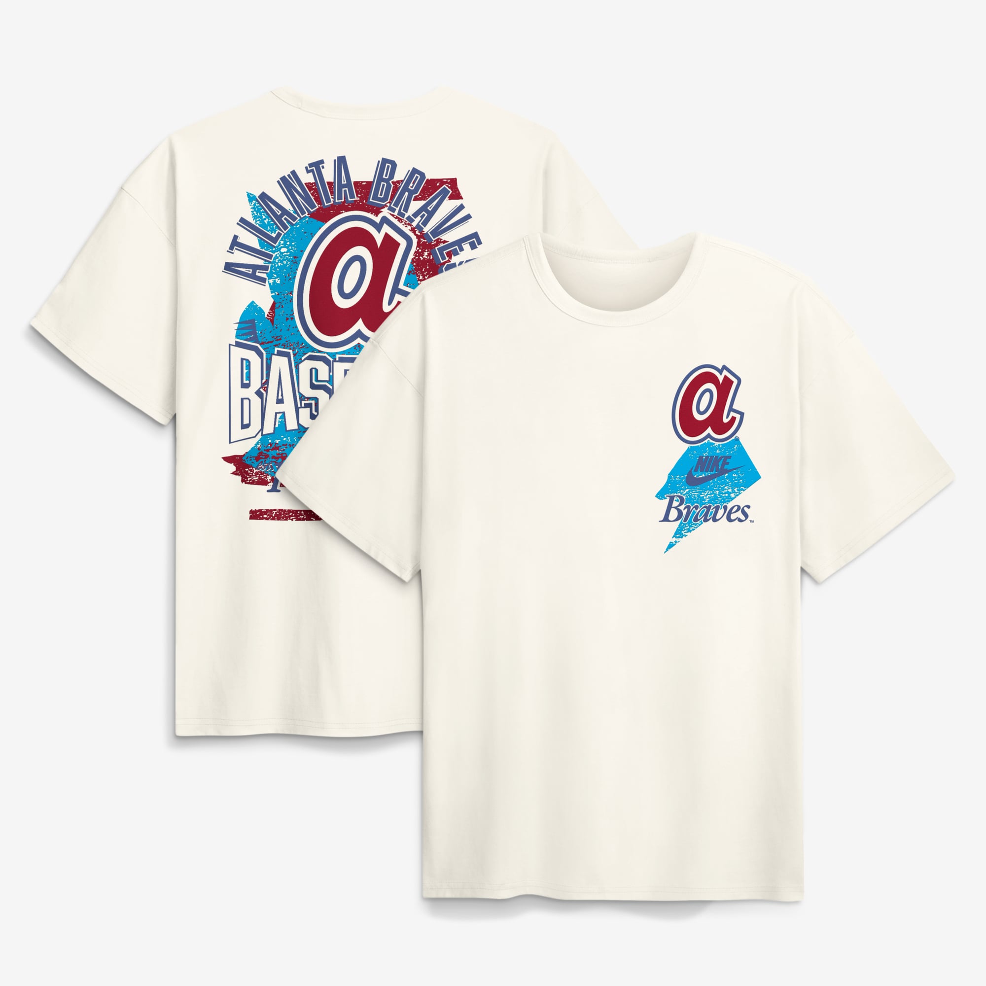 Men's Nike Cream Atlanta Braves Max90 Arch Heavyweight T-Shirt