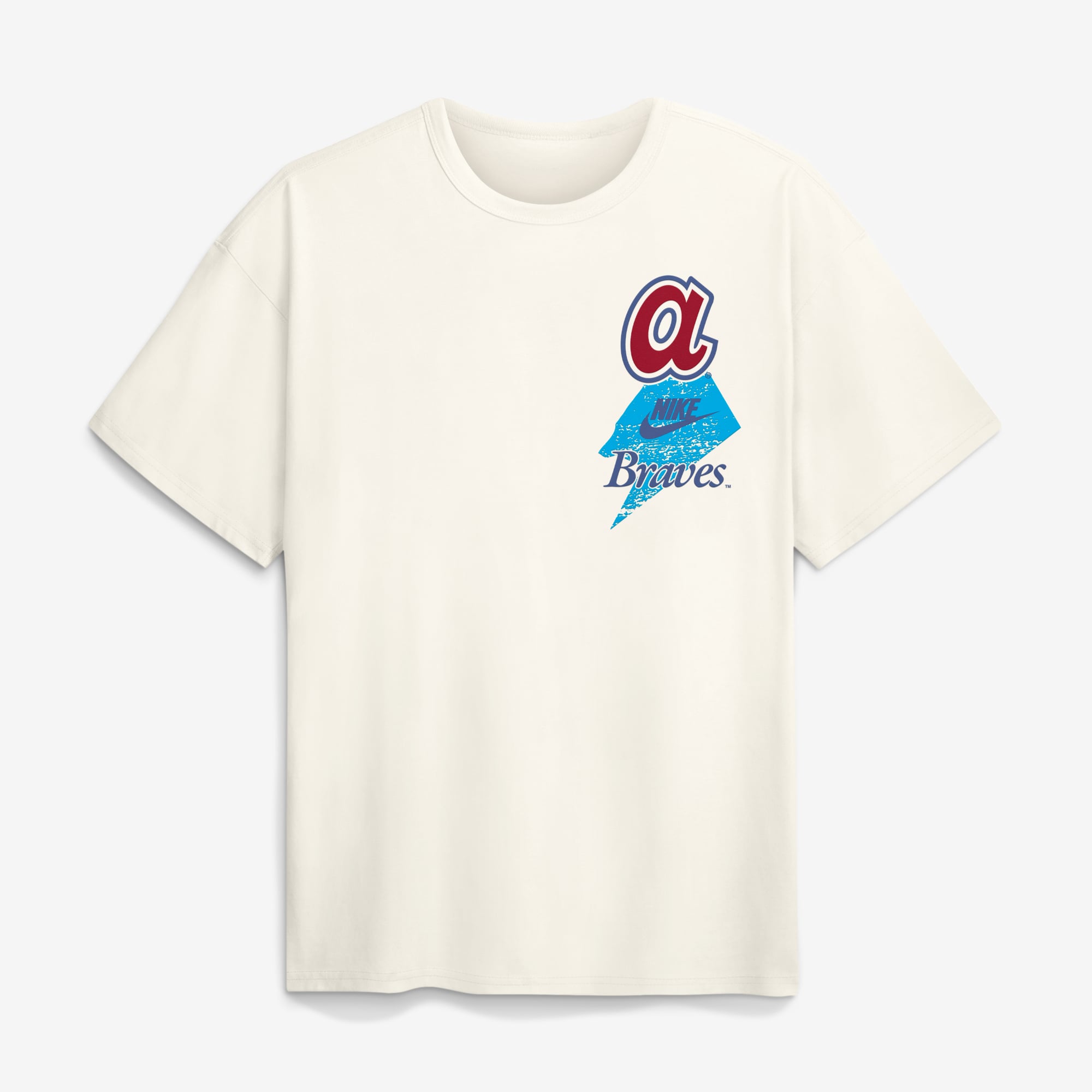 Men's Nike Cream Atlanta Braves Max90 Arch Heavyweight T-Shirt