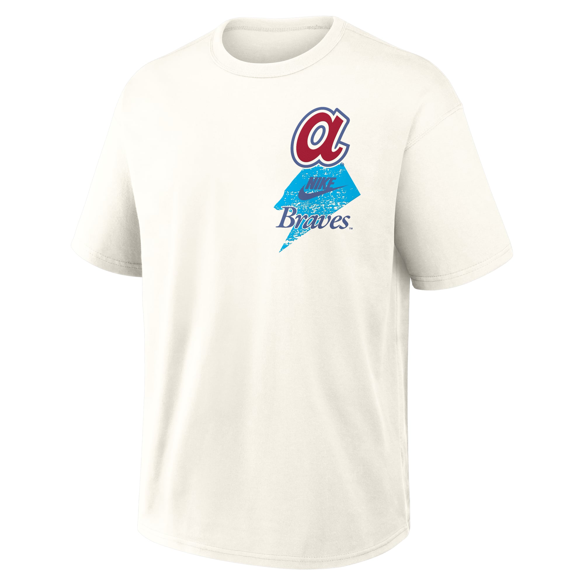 Men's Nike Cream Atlanta Braves Max90 Arch Heavyweight T-Shirt
