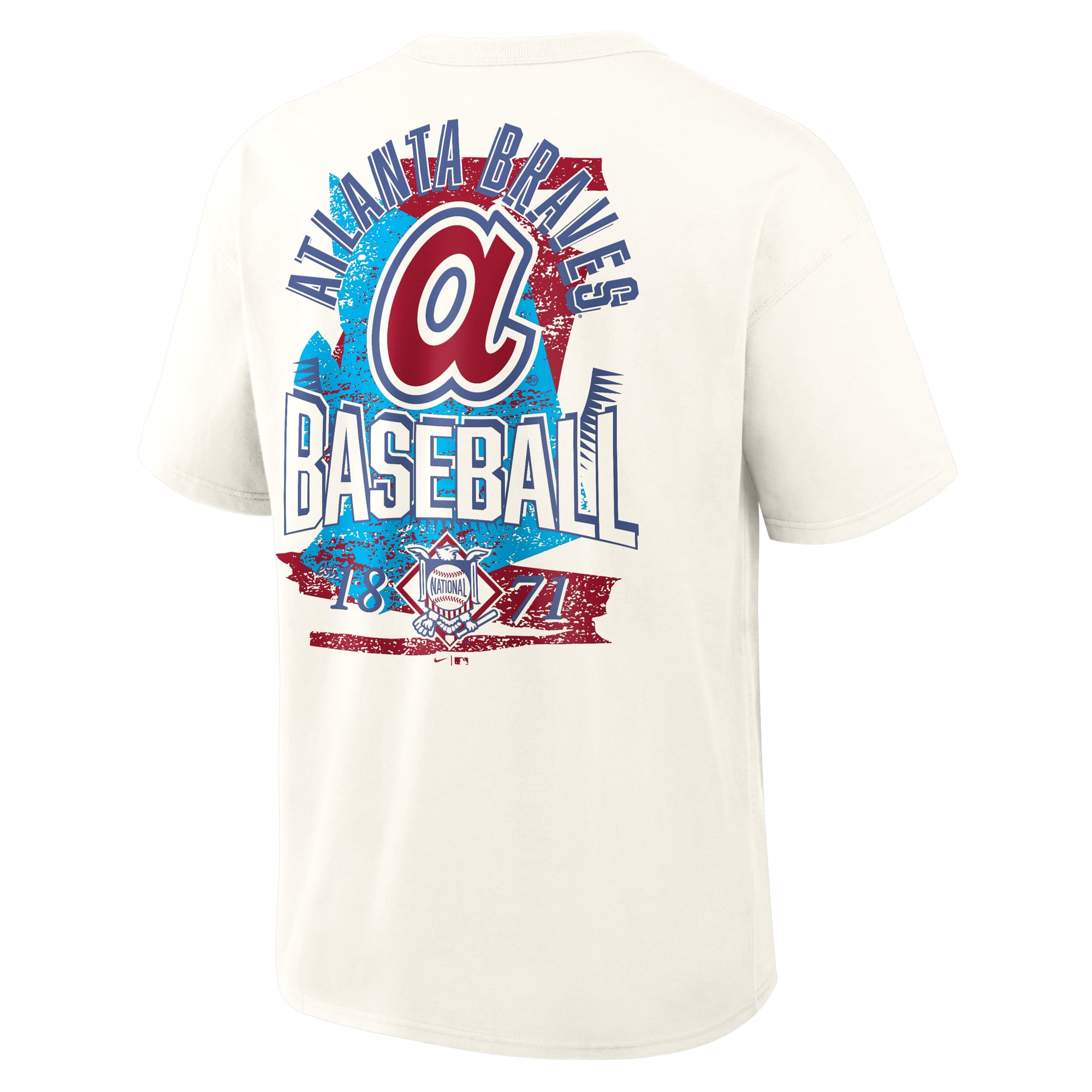 Men's Nike Cream Atlanta Braves Max90 Arch Heavyweight T-Shirt