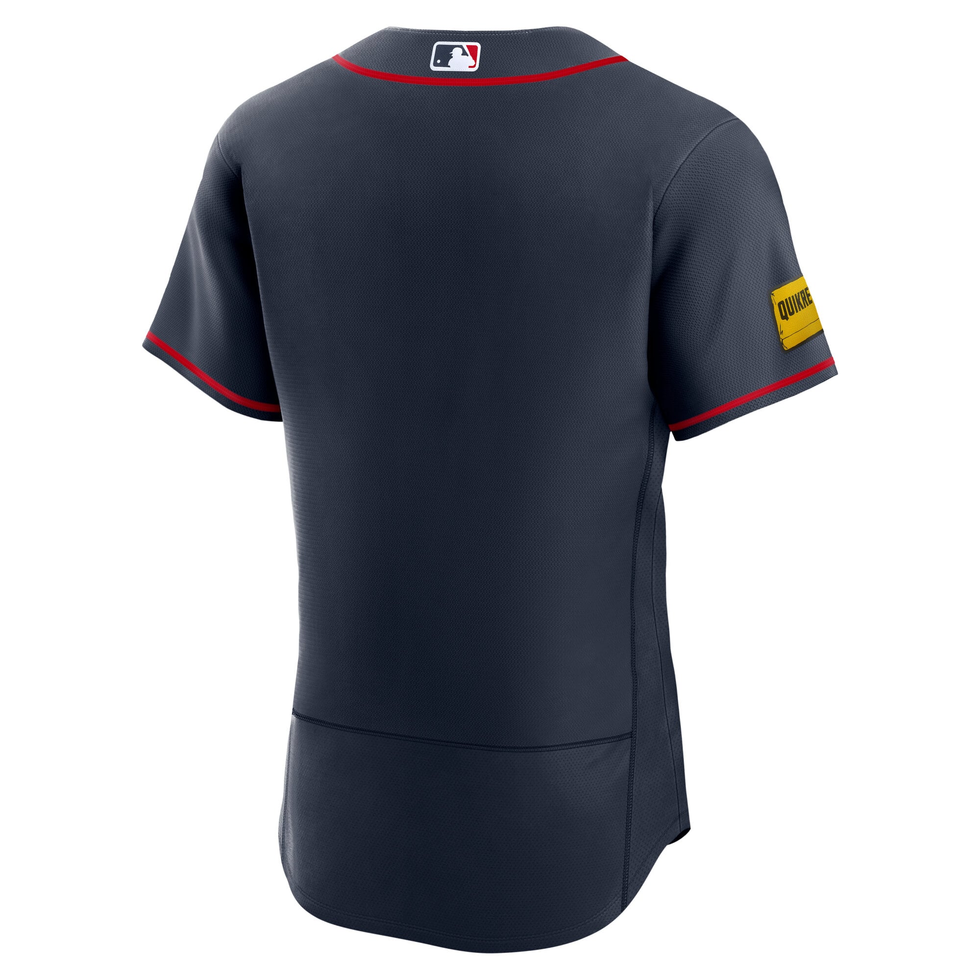 Maillot authentique Nike Atlanta Braves bleu foncé pour homme, avec patch de sponsor alternatif