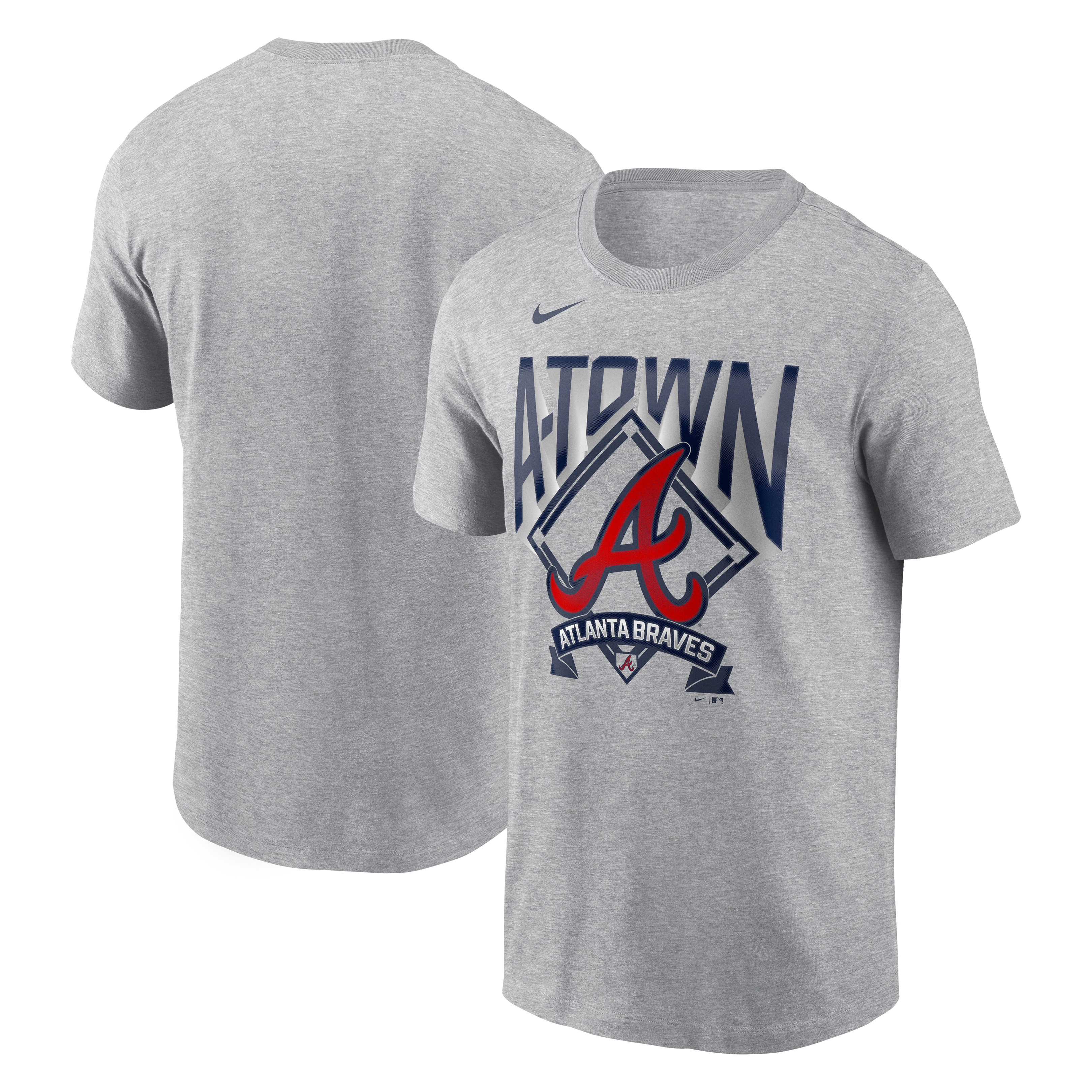 T-shirt Nike gris chiné pour homme, Atlanta Braves Local