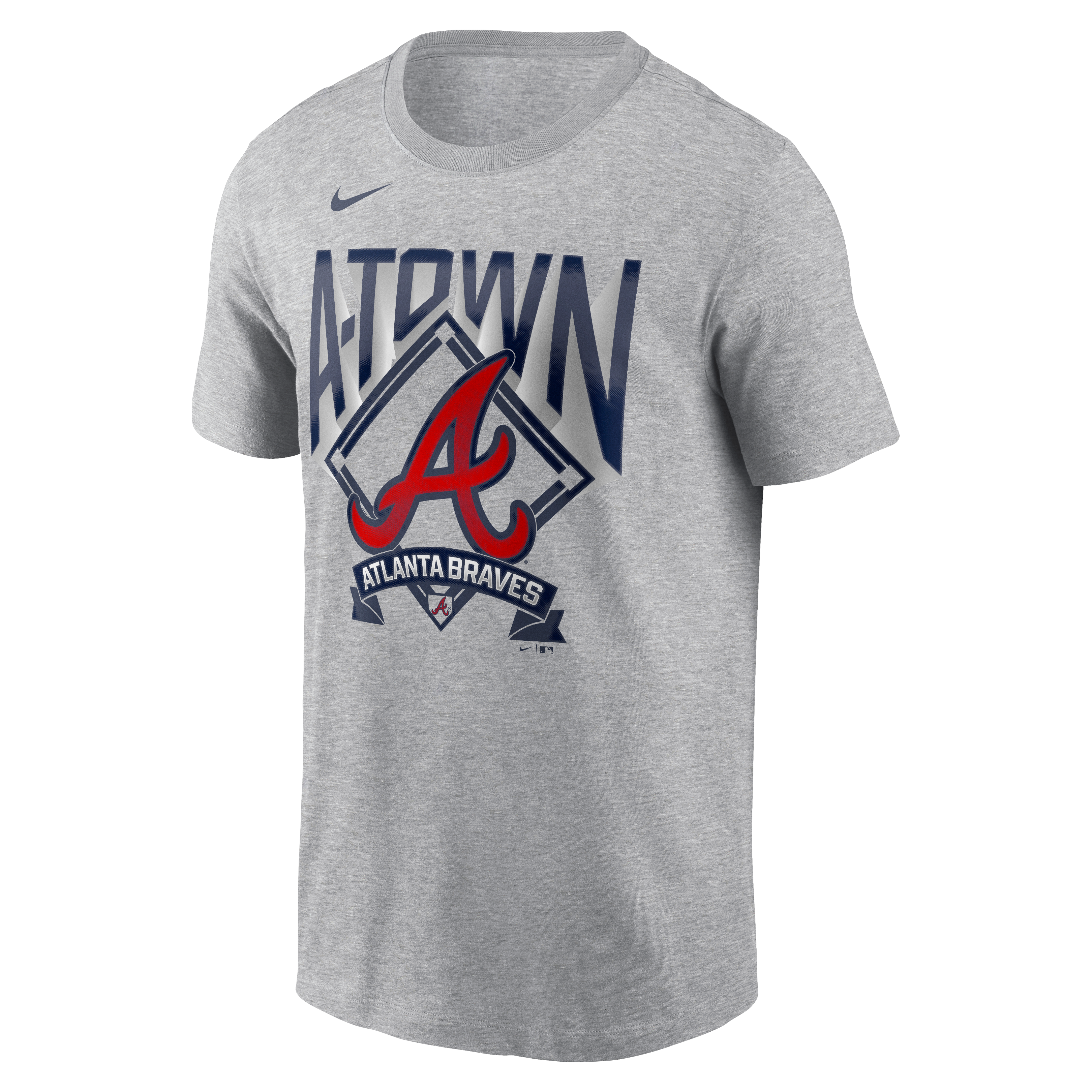 T-shirt Nike gris chiné pour homme, Atlanta Braves Local