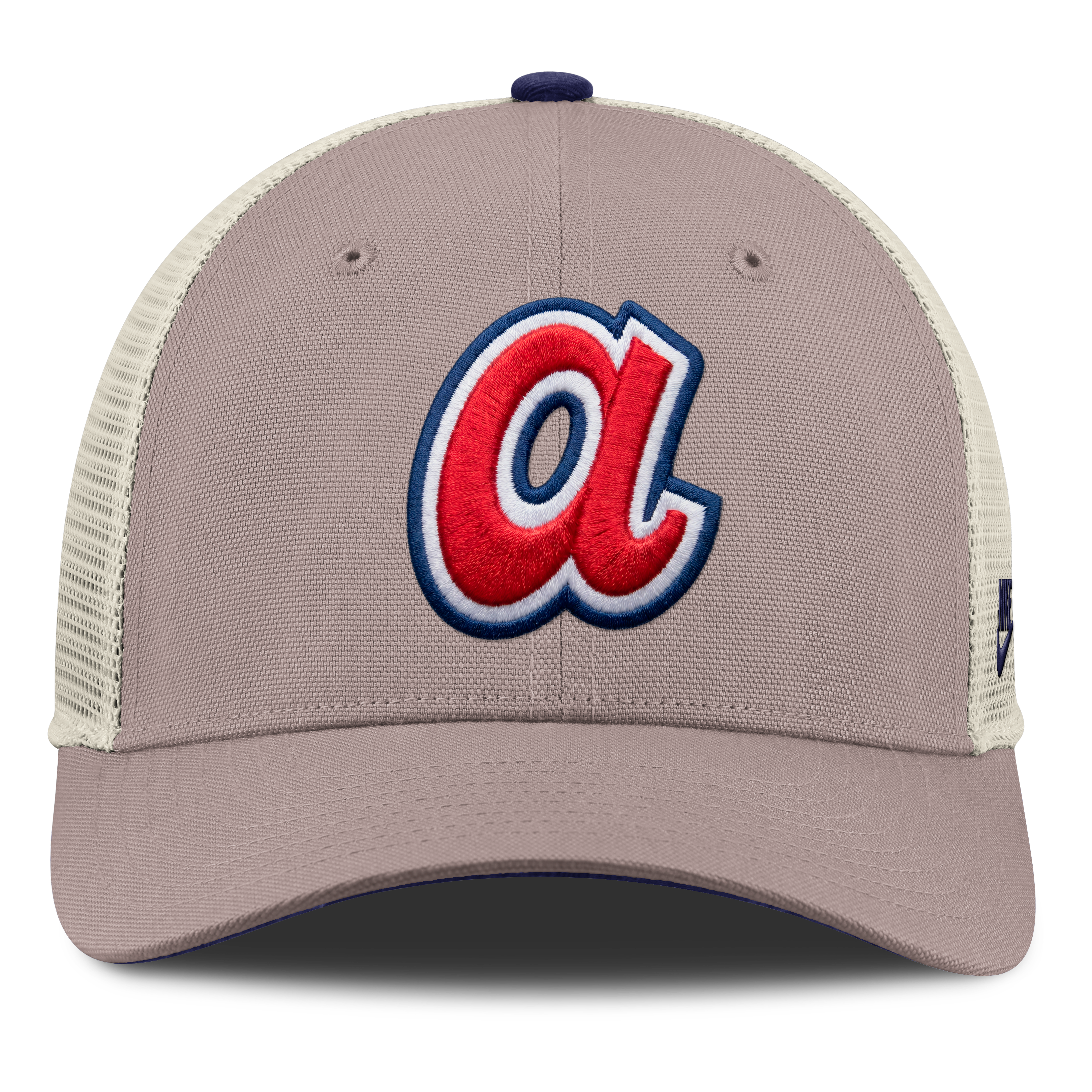 Casquette trucker ajustable Nike kaki Atlanta Braves Cooperstown Rise pour homme