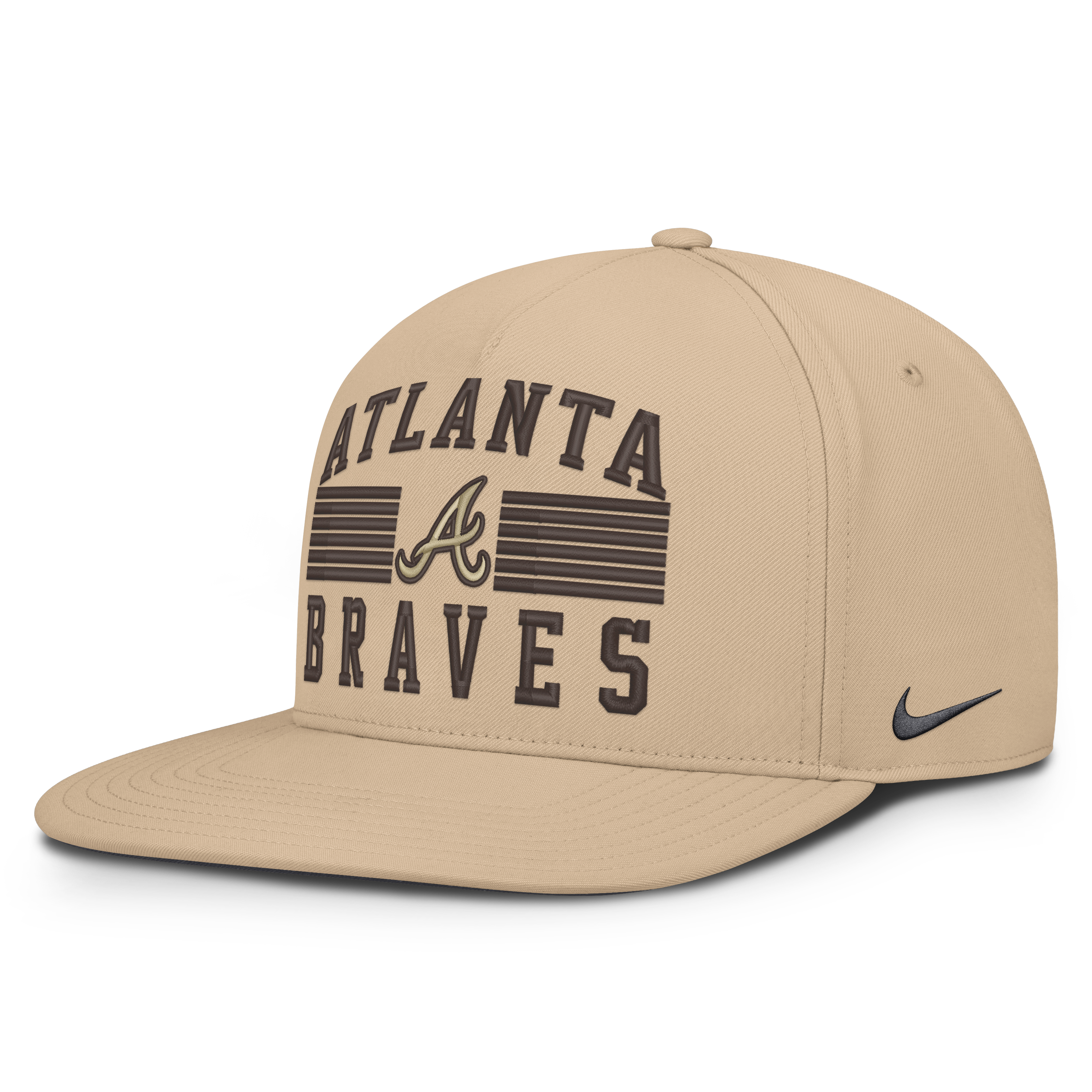 Casquette Nike Atlanta Braves Desert Pro AeroBill Dri-FIT Snapback kaki pour homme