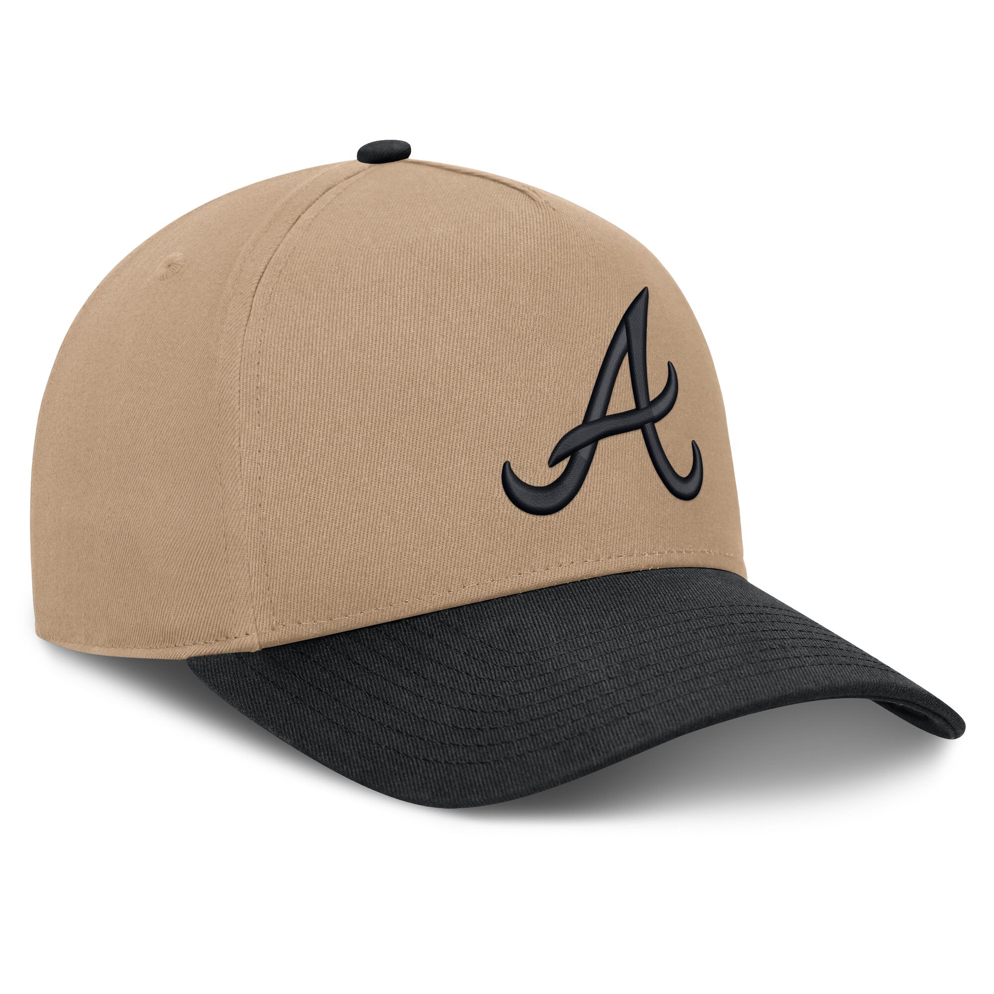 Men's Nike Khaki/Black Atlanta Braves Rise A-Frame Adjustable Hat