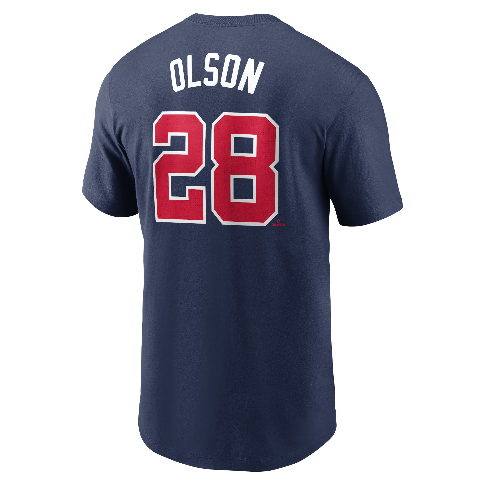 T-shirt Nike Matt Olson bleu marine Atlanta Braves Fuse avec nom et numéro pour homme