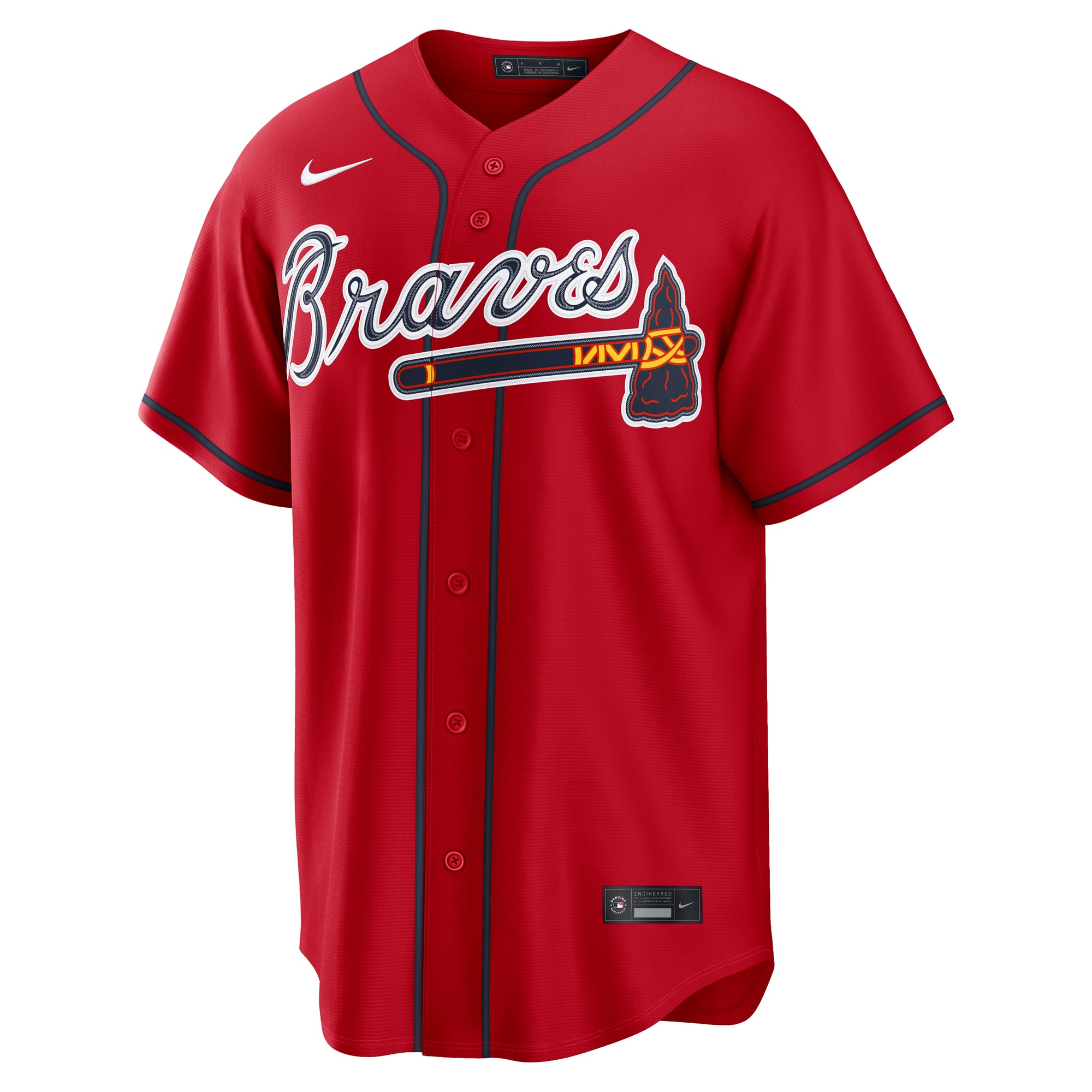 Maillot réplique alternatif Nike Matt Olson rouge des Braves d'Atlanta pour homme