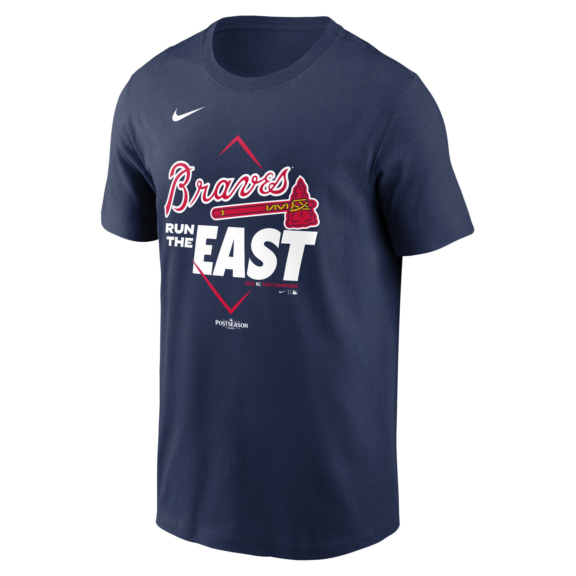 T-shirt Nike bleu marine pour homme, Atlanta Braves, champions de la division Est Ligue nationale 2026