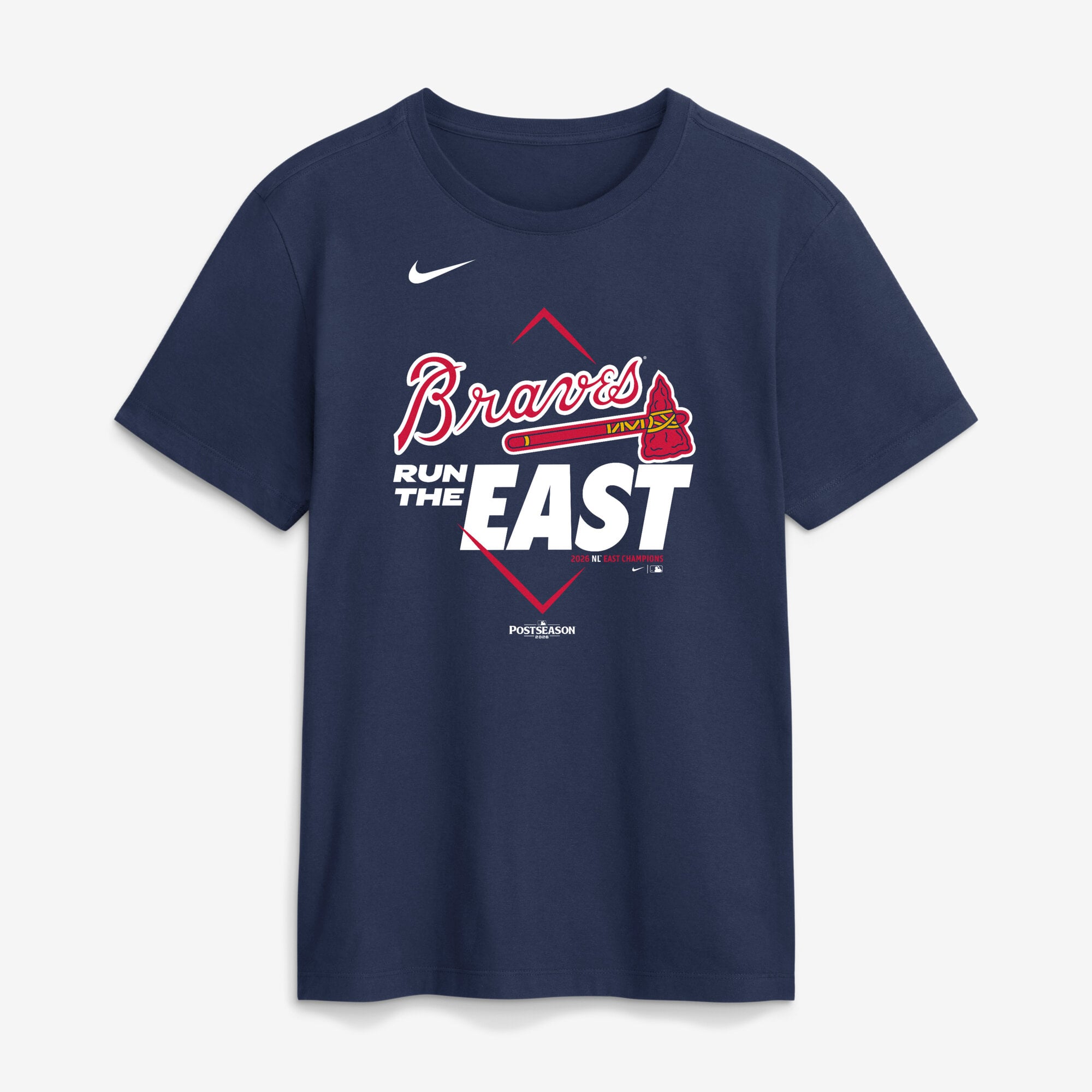T-shirt Nike bleu marine pour homme, Atlanta Braves, champions de la division Est Ligue nationale 2026