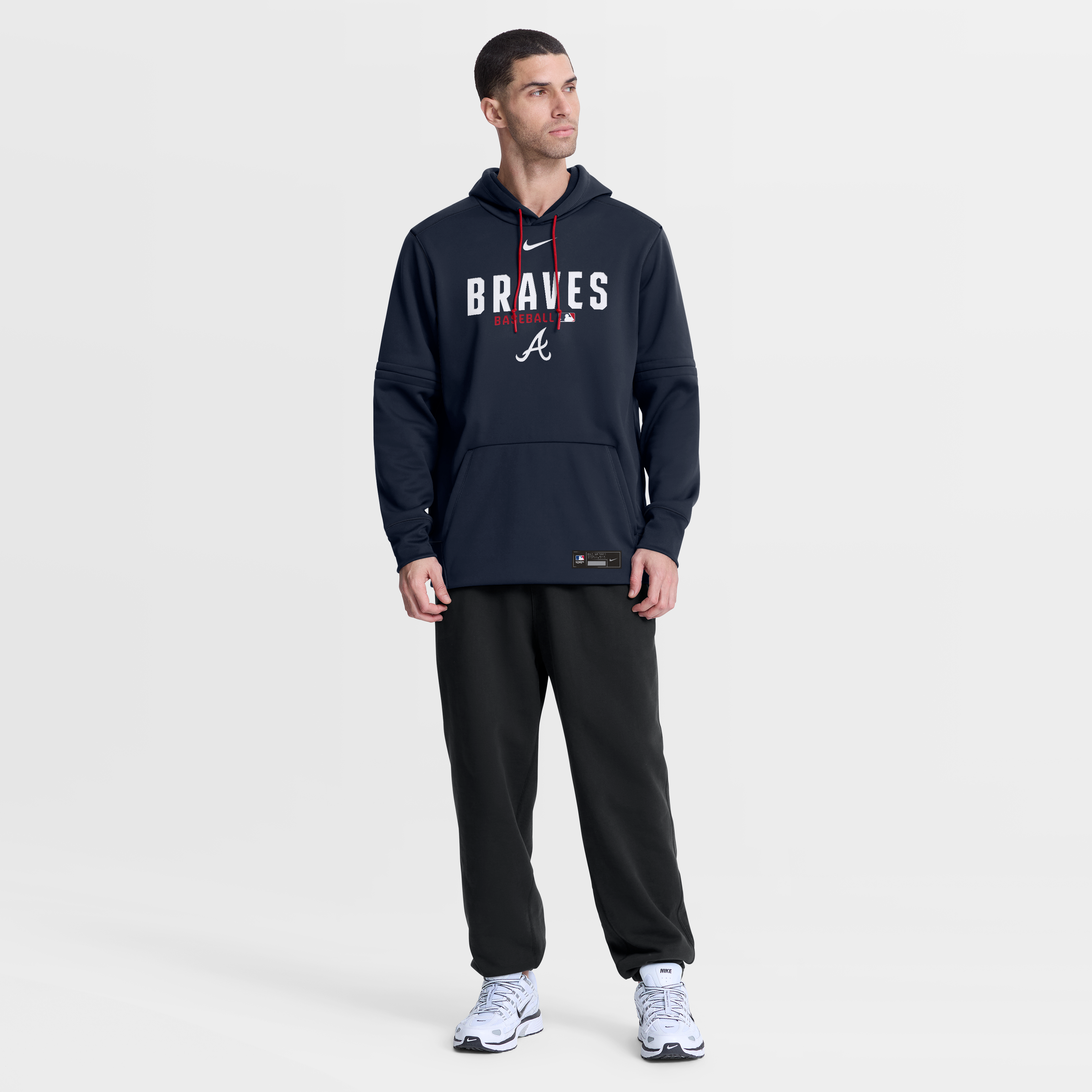 Men's Nike Navy Atlanta Braves Authentic Collection Therma-FIT Hoodie