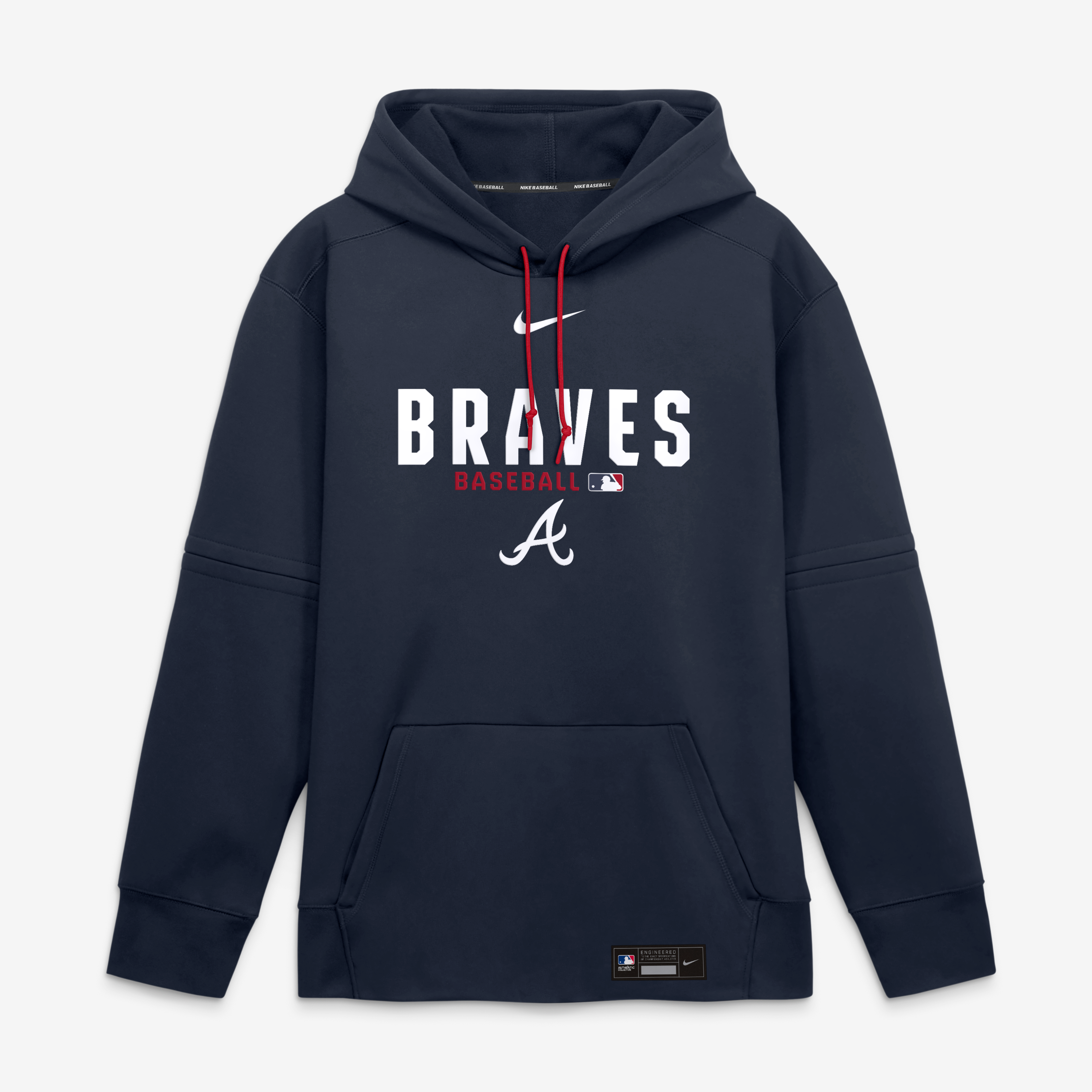 Men's Nike Navy Atlanta Braves Authentic Collection Therma-FIT Hoodie