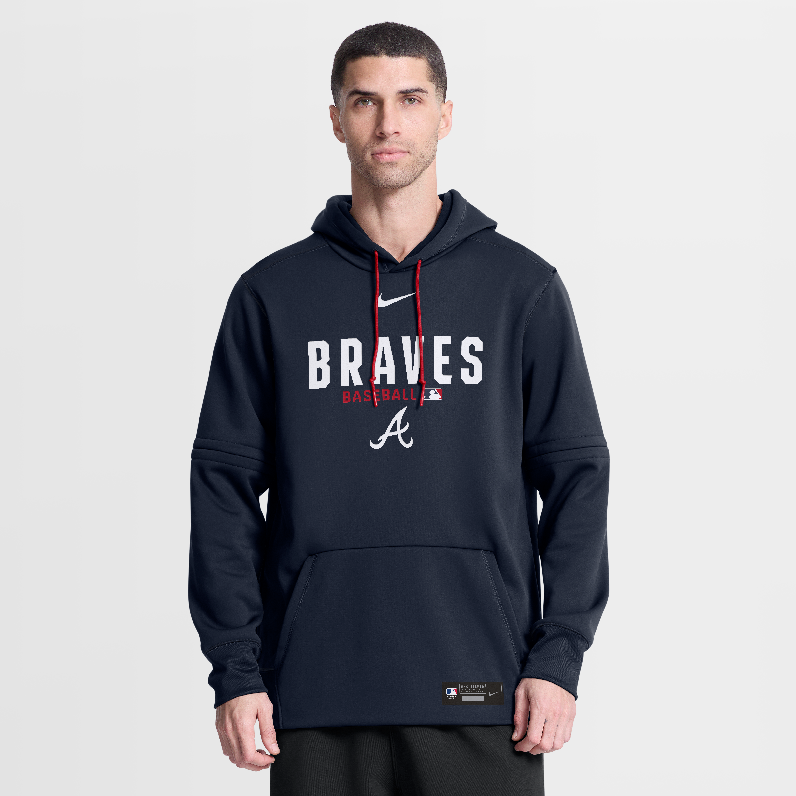 Men's Nike Navy Atlanta Braves Authentic Collection Therma-FIT Hoodie