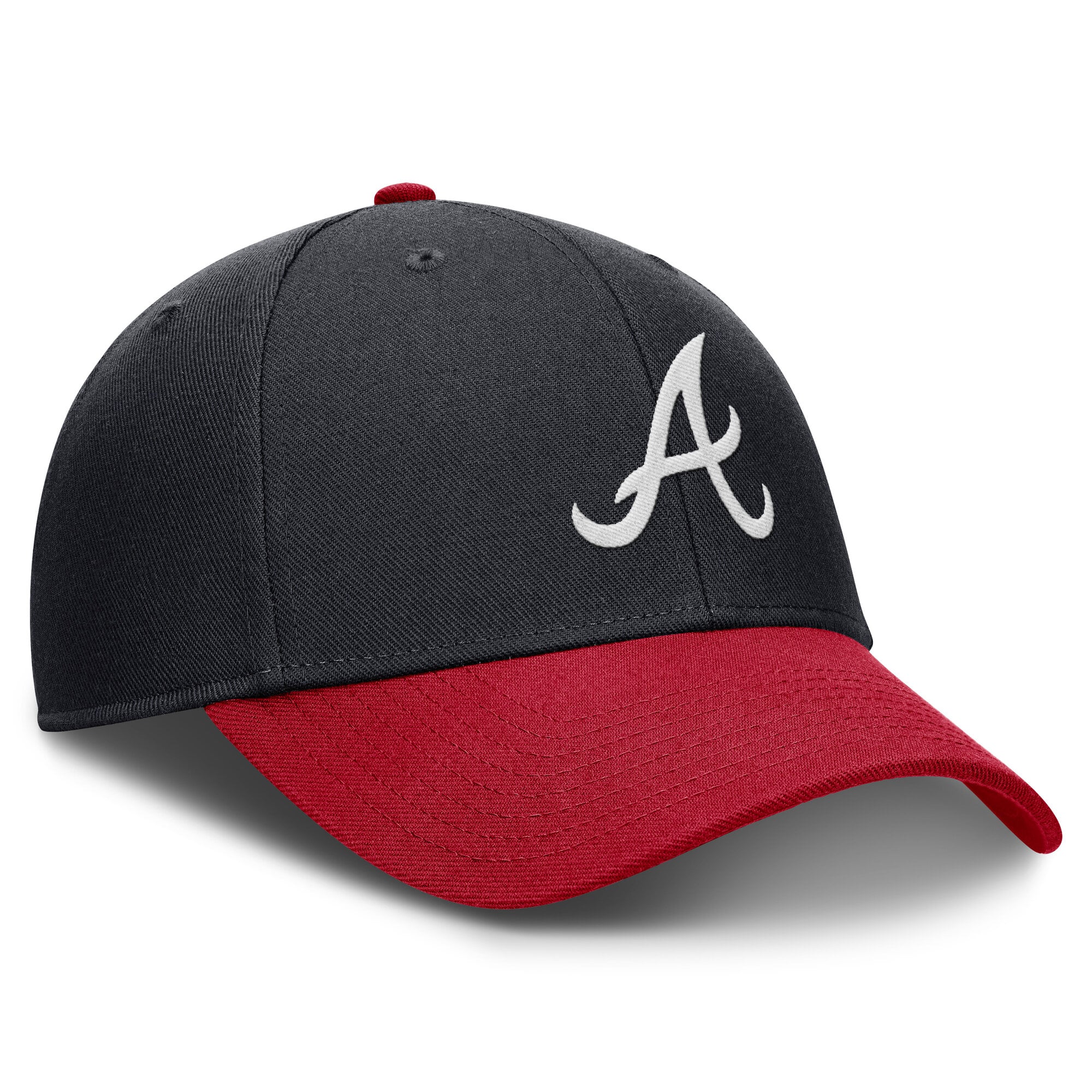 Casquette ajustable Nike Atlanta Braves Dri-FIT Club bleu marine/rouge pour homme