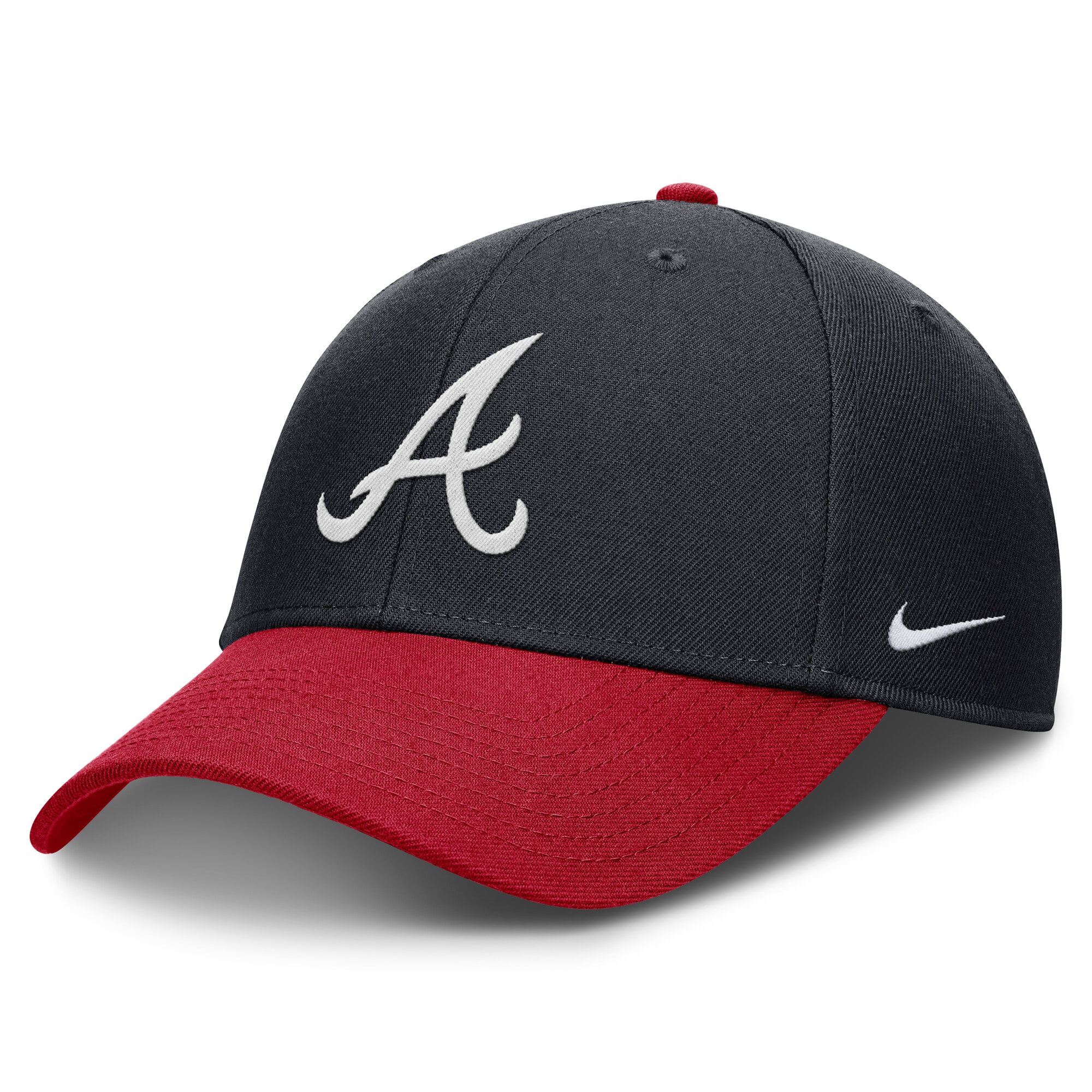 Casquette ajustable Nike Atlanta Braves Dri-FIT Club bleu marine/rouge pour homme
