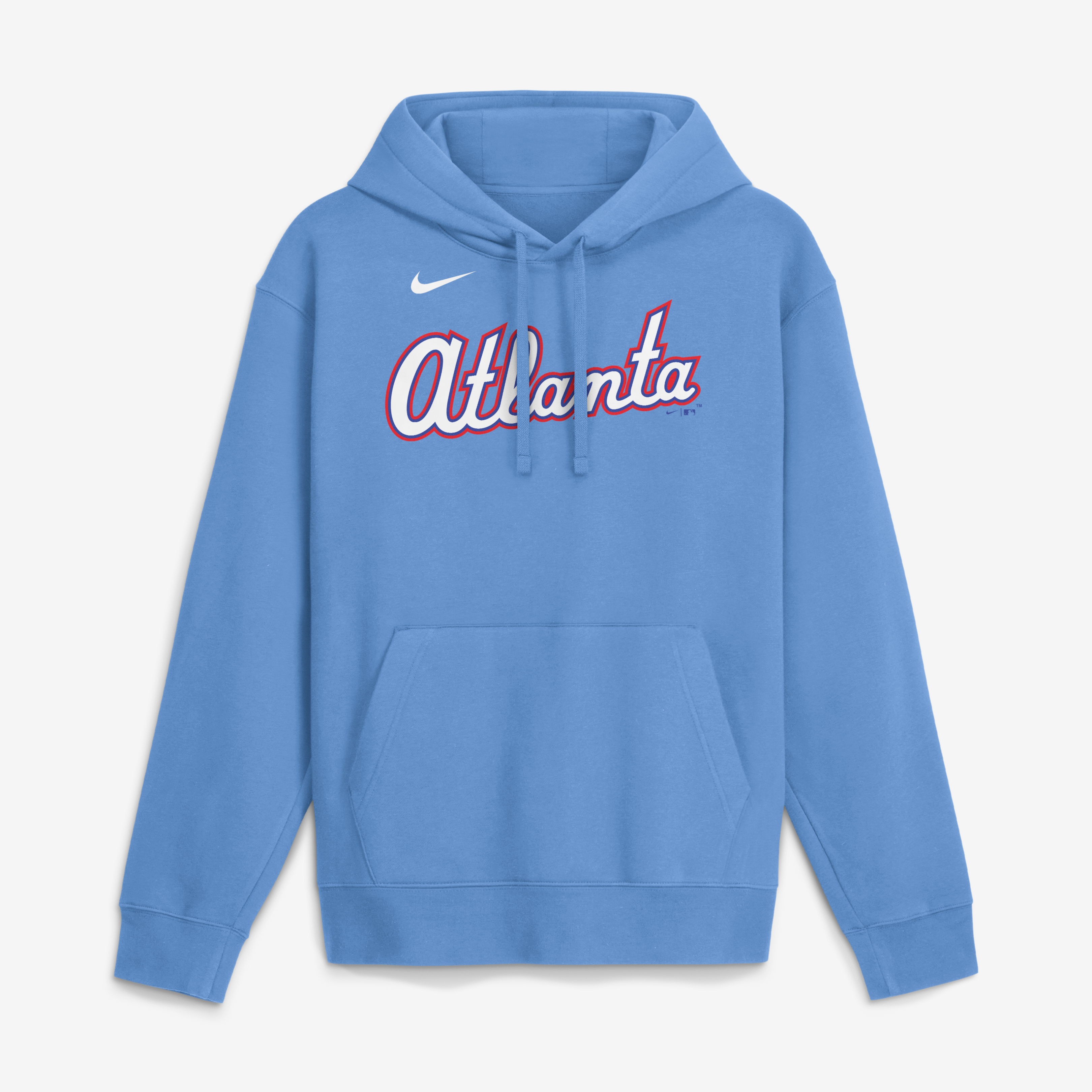 Sweat à capuche en polaire Nike Ronald Acuña Jr. bleu clair, Atlanta Braves, avec nom et numéro.