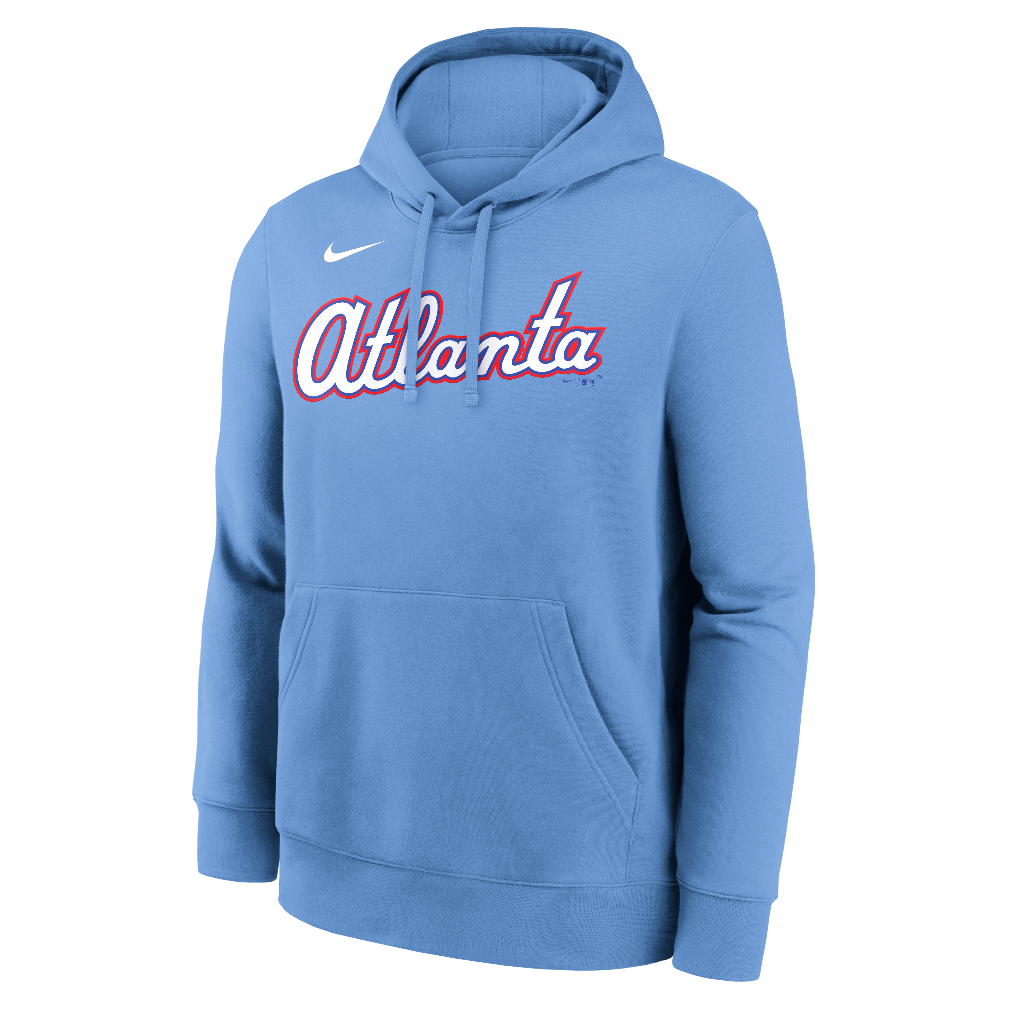 Sweat à capuche en polaire Nike Ronald Acuña Jr. bleu clair, Atlanta Braves, avec nom et numéro.