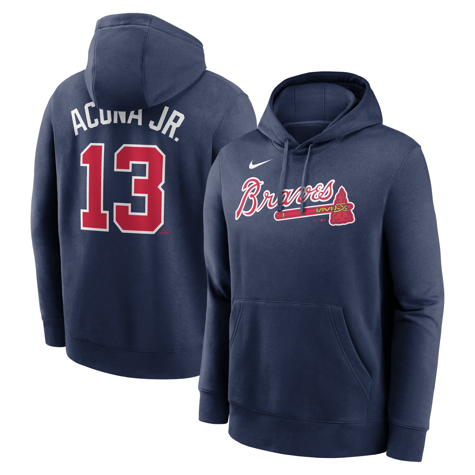 Sweat à capuche Nike Ronald Acuña Jr. bleu marine, Atlanta Braves, pour homme