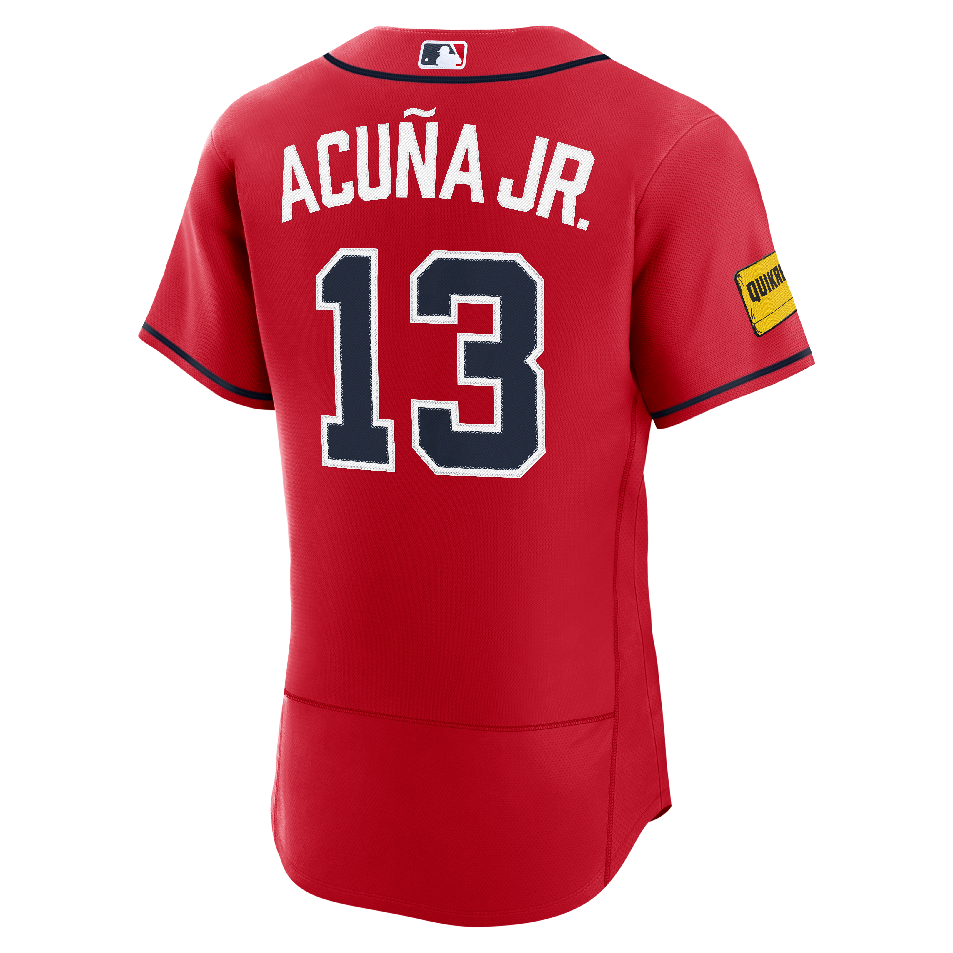 Men's Nike Ronald Acuña Jr. Red Atlanta Braves Alternate Authentic Sponsor Patch Jersey