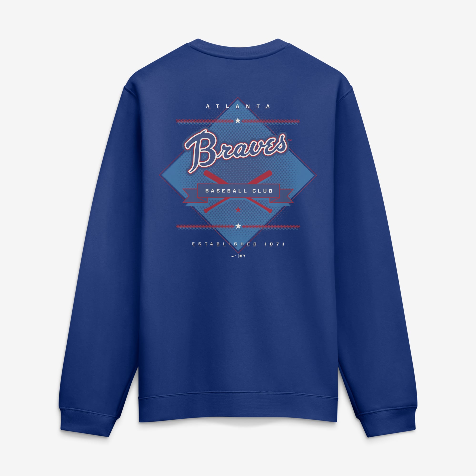 Men's Nike Royal Atlanta Braves Cooperstown Diamond Sweatshirt