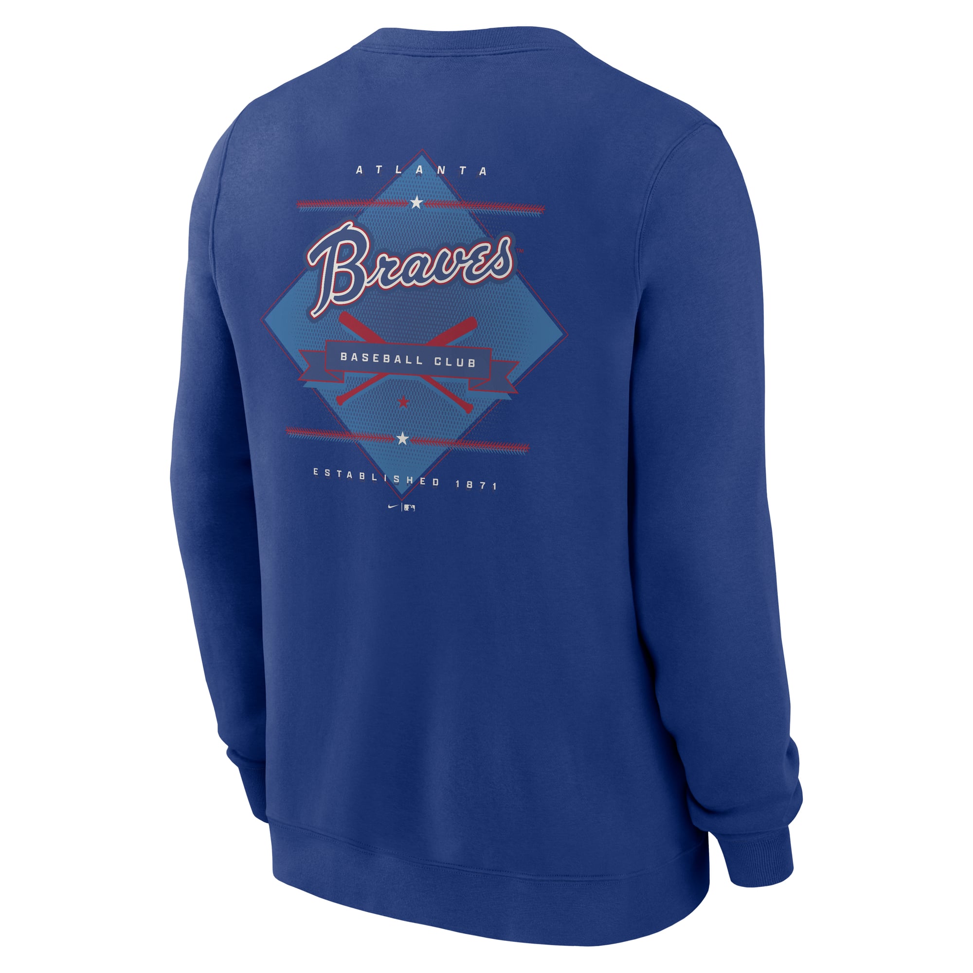 Men's Nike Royal Atlanta Braves Cooperstown Diamond Sweatshirt