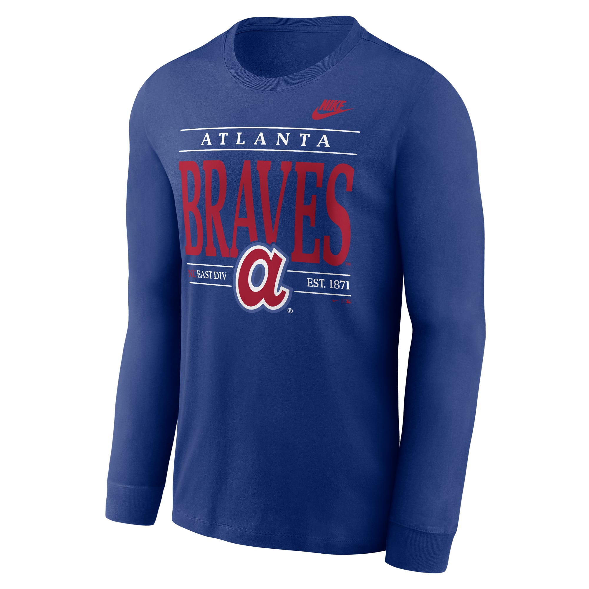 Men's Nike Royal Atlanta Braves Cooperstown Graphic Long Sleeve T-Shirt