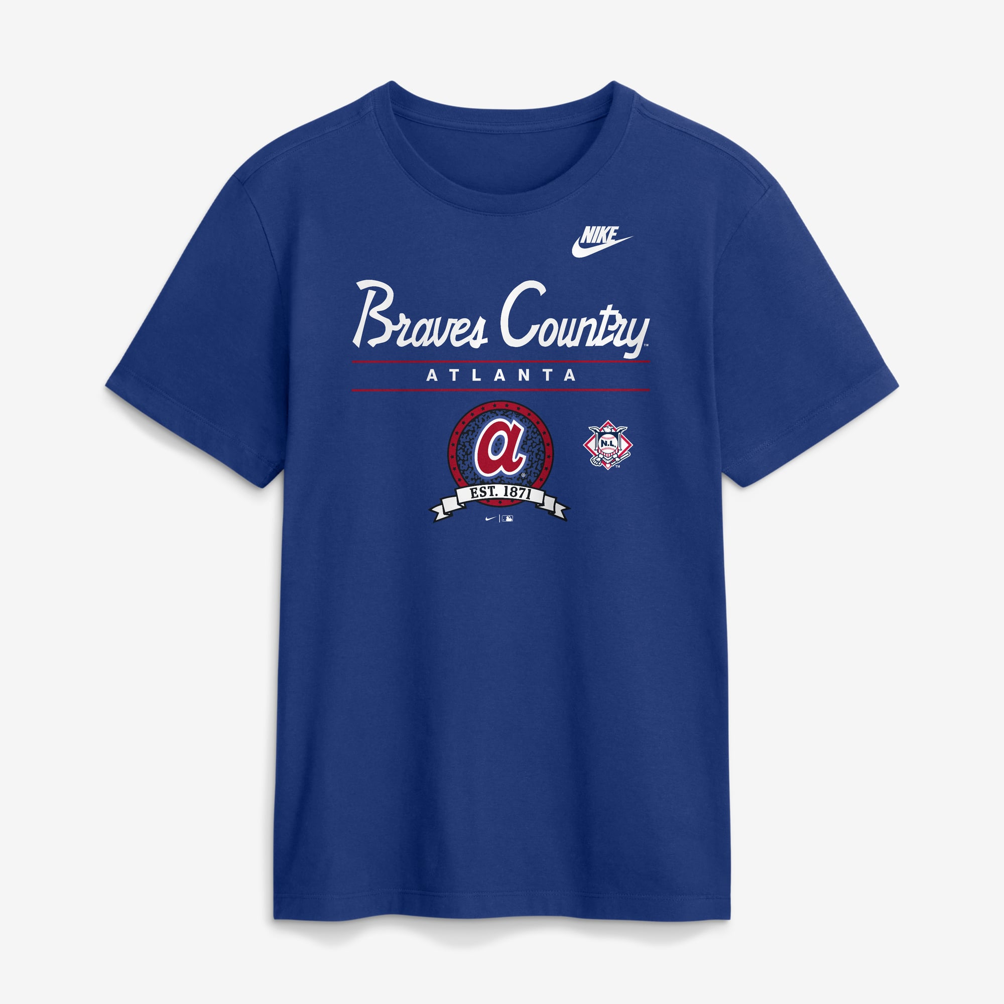 T-shirt graphique Nike Royal Atlanta Braves Cooperstown pour homme