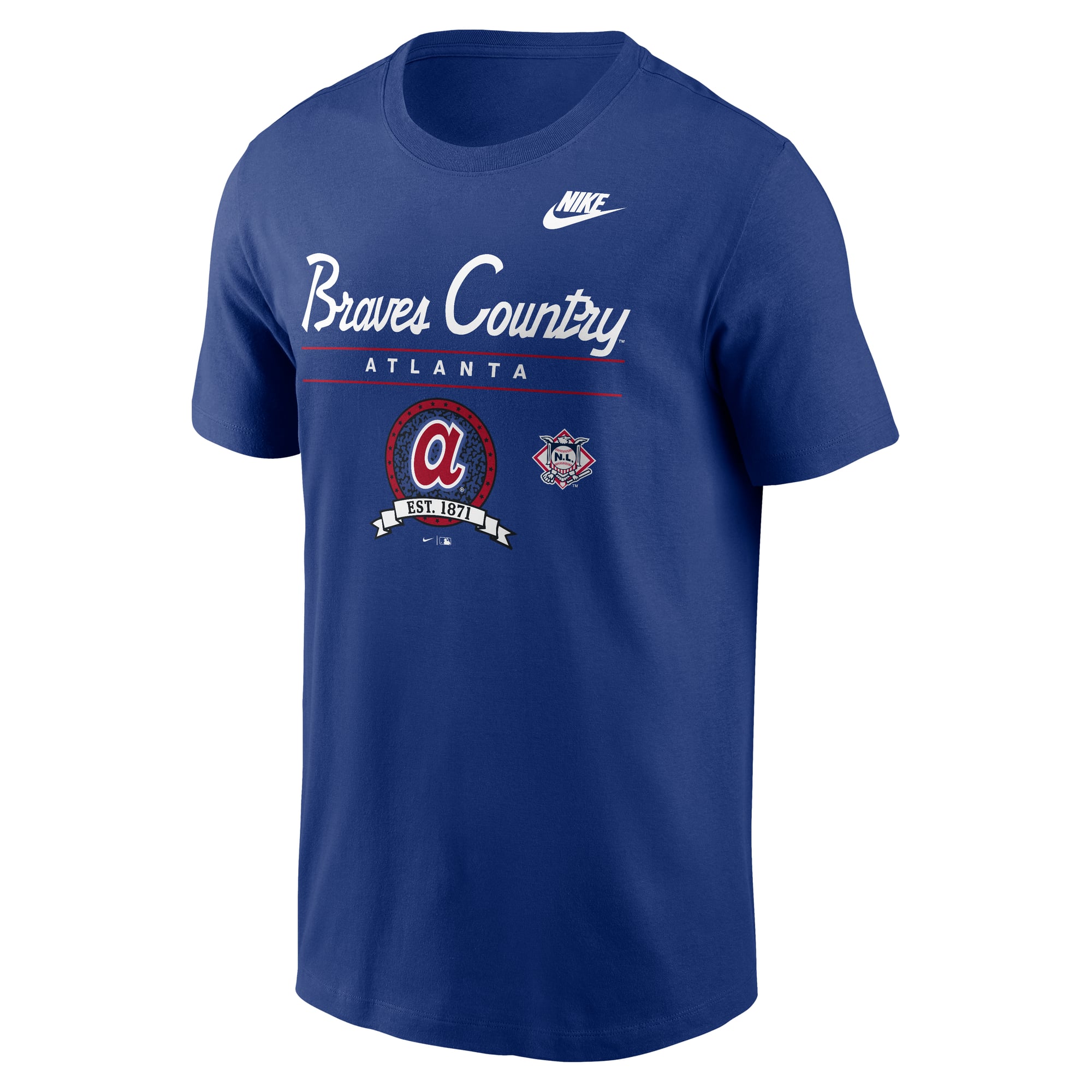 T-shirt graphique Nike Royal Atlanta Braves Cooperstown pour homme