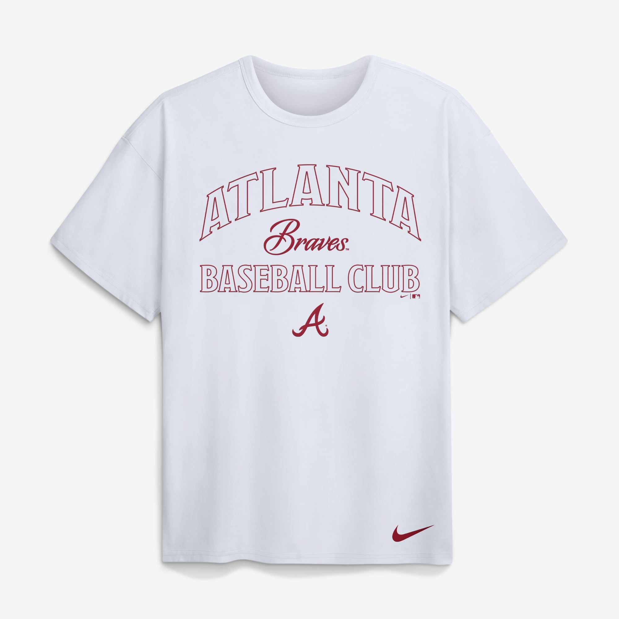 T-shirt Nike Max90 Heavyweight blanc pour homme, Atlanta Braves