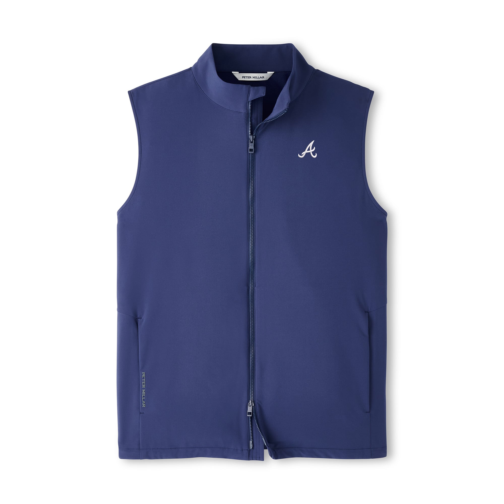 Gilet zippé Peter Millar bleu marine Atlanta Braves Dunes pour homme