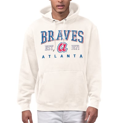  Atlanta Braves Starter Established Logo Fleece Hoodie - Cream