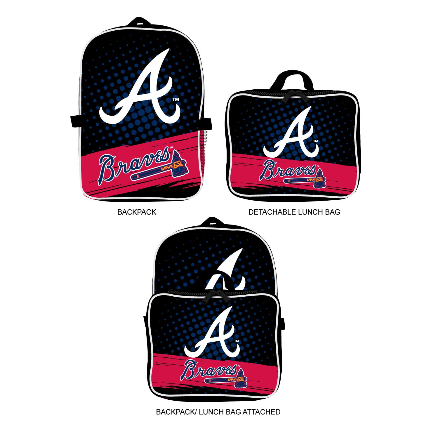 Ensemble sac à dos et boîte à lunch MOJO Atlanta Braves (2 pièces)