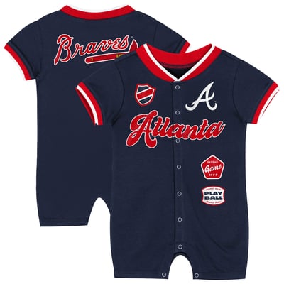 Atlanta Braves Outerstuff Newborn Pinch Romper - Navy