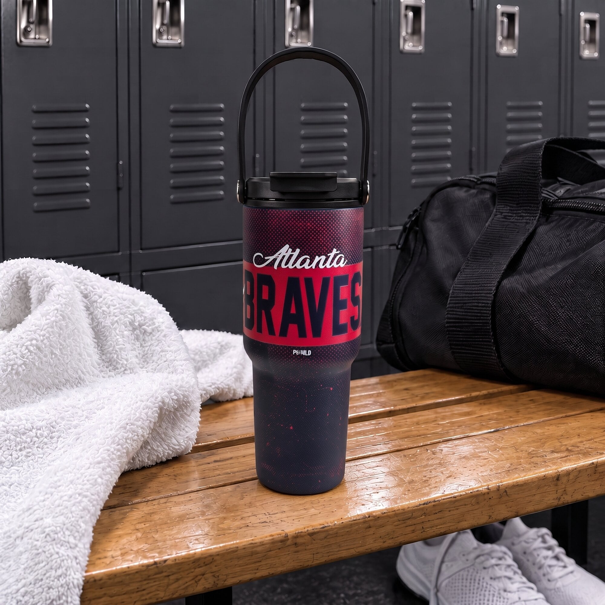 Pegasus Atlanta Braves 24oz. Speckled Gradient Stainless Steel Dual Top Water Bottle