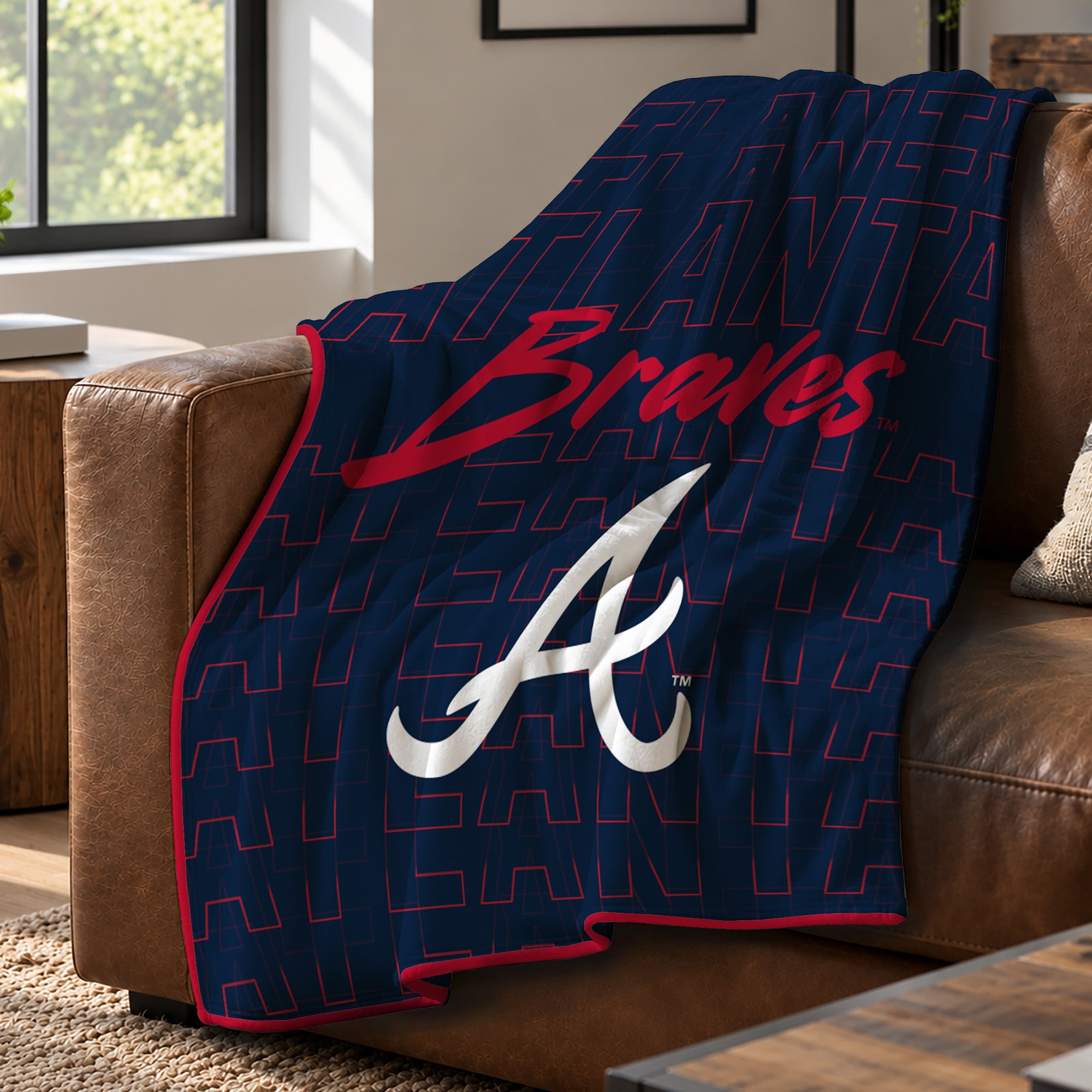 Couverture ultra douce Pegasus Atlanta Braves Echo Script Fade 50" x 60"