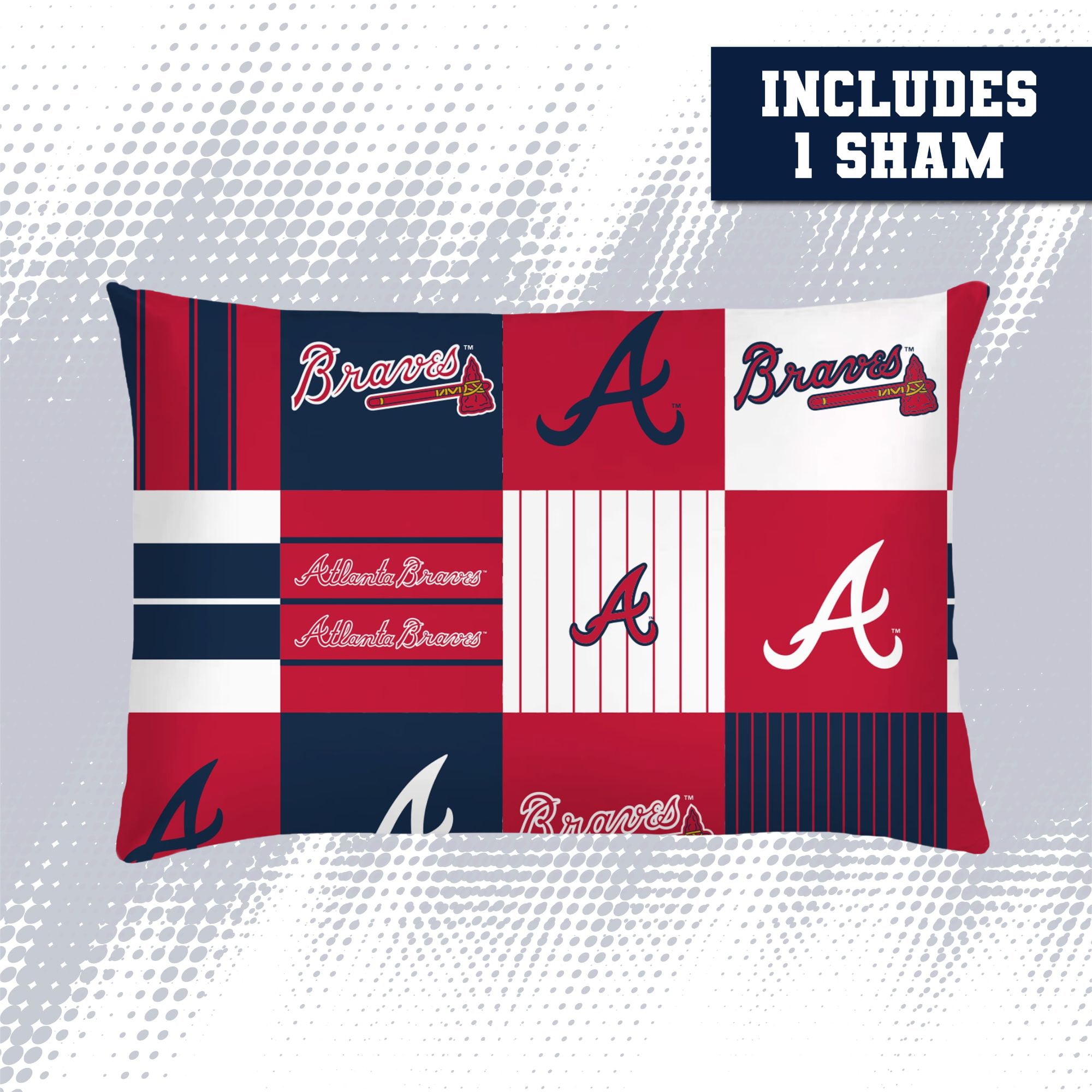 Pegasus Atlanta Braves Patchwork Plaid Two-Piece Twin/Twin XL Bed in a Bag Set