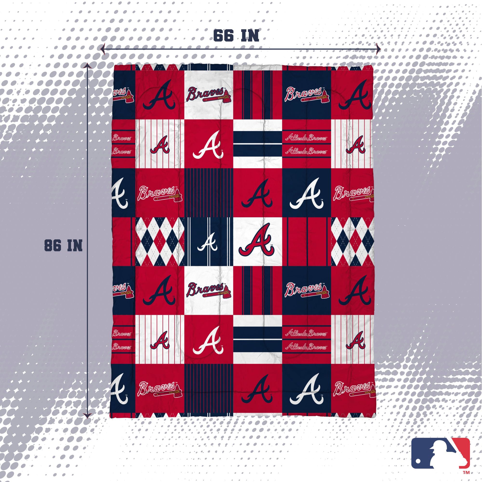 Pegasus Atlanta Braves Patchwork Plaid Two-Piece Twin/Twin XL Bed in a Bag Set
