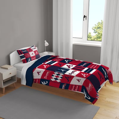 Atlanta Braves Pegasus Patchwork Plaid Two-Piece Twin/Twin XL Bed in a Bag Set